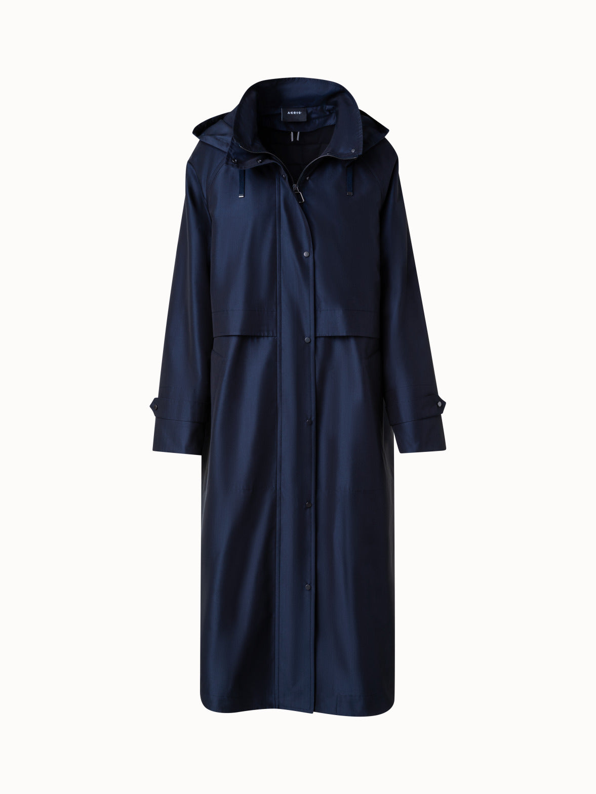 841982 Water Repellent Long Silk Taffeta Coat - Image 1