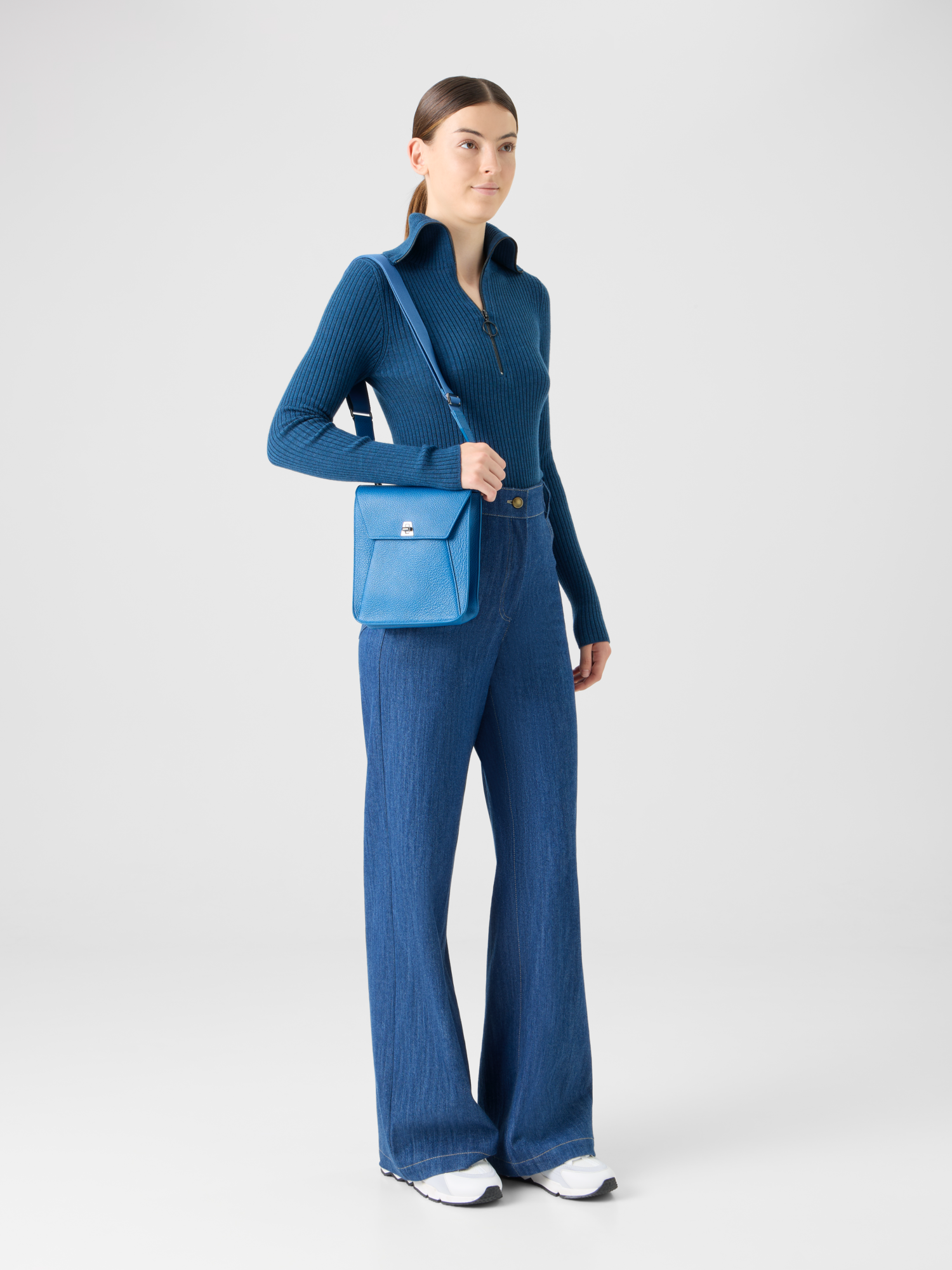 Cooper Wide Leg Stretch Cotton Denim Pants