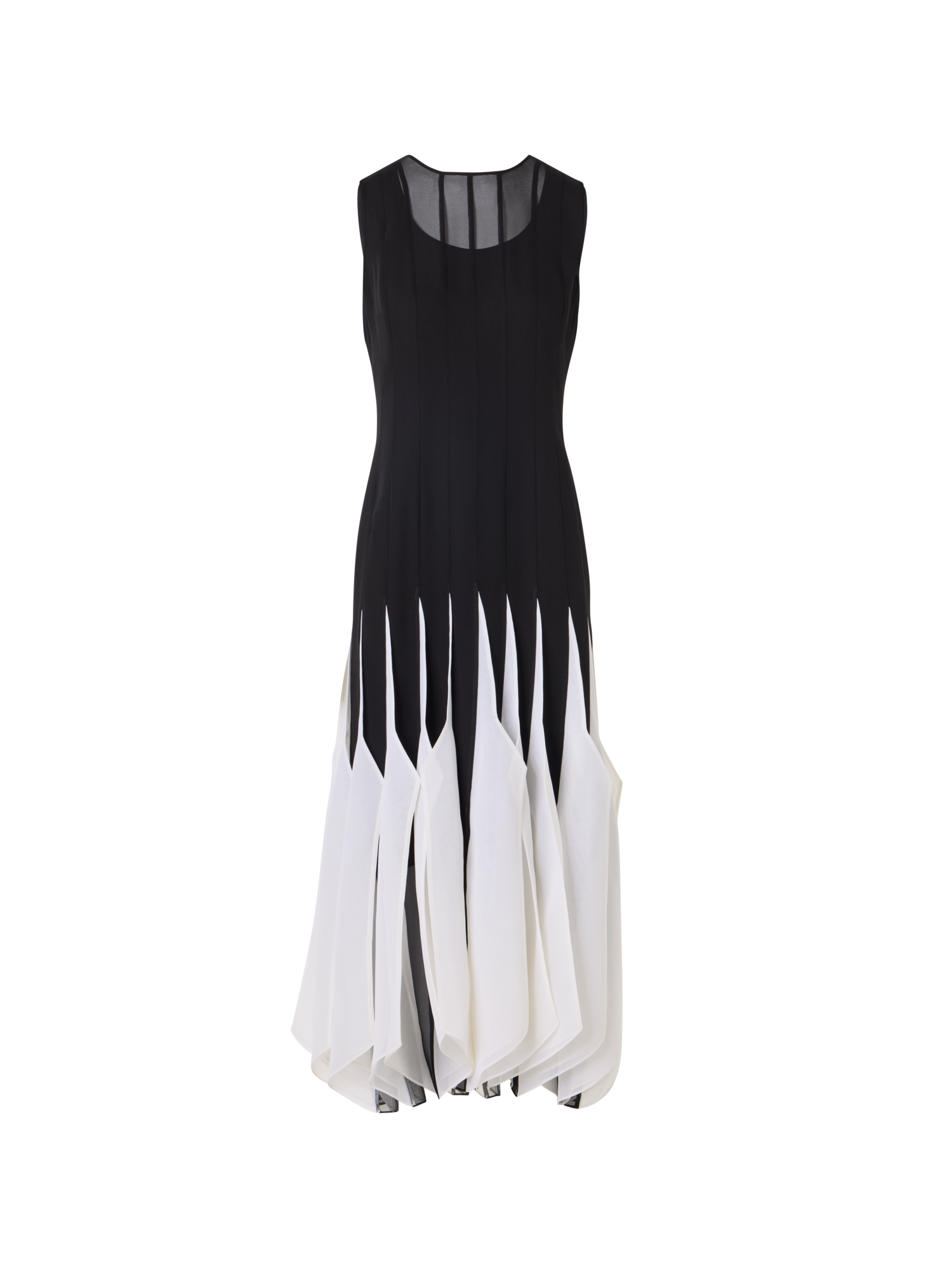Silk Midi Dress with High Plains Insets