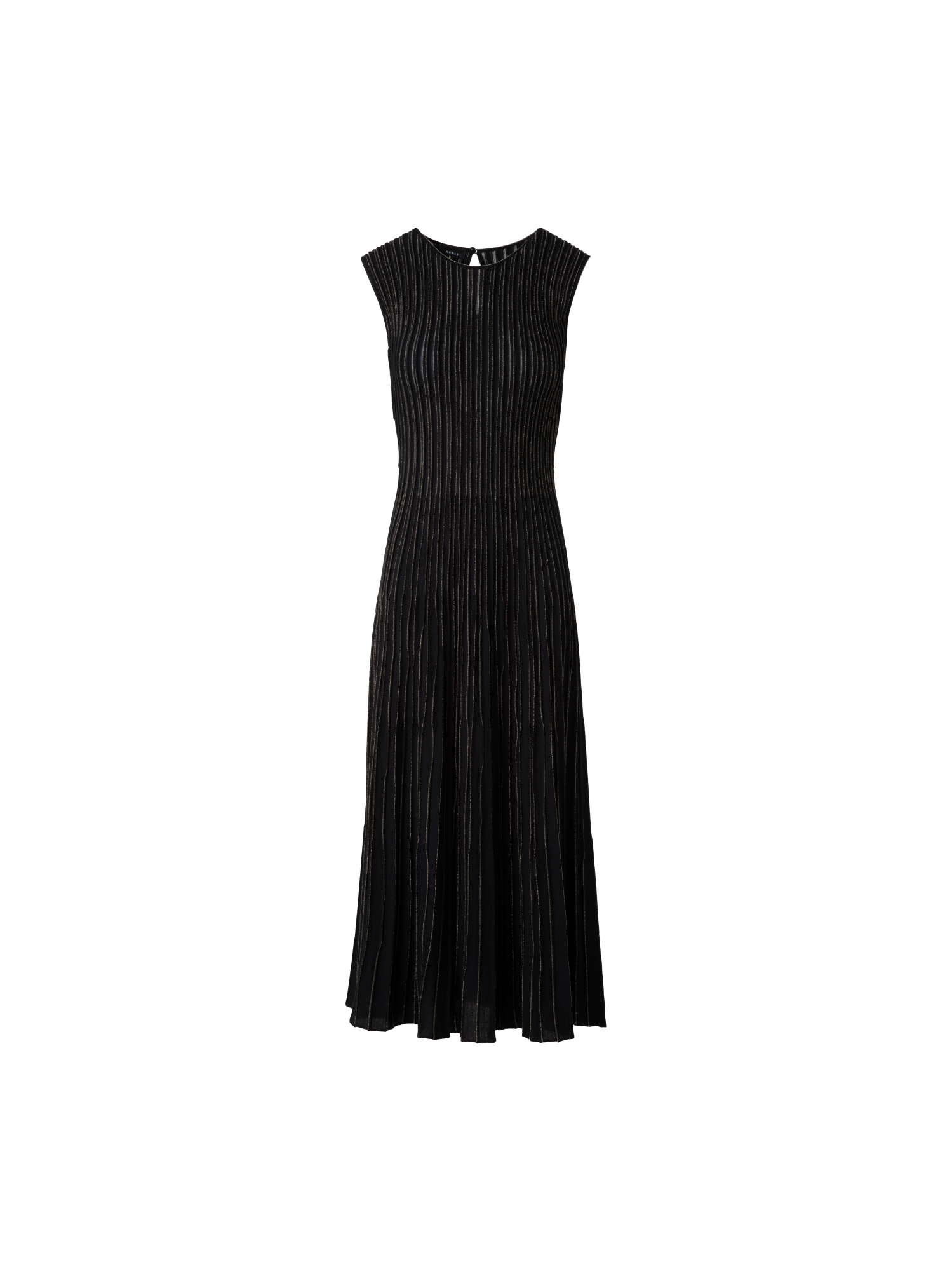 Knit Dress with Golden Lurex Stripes