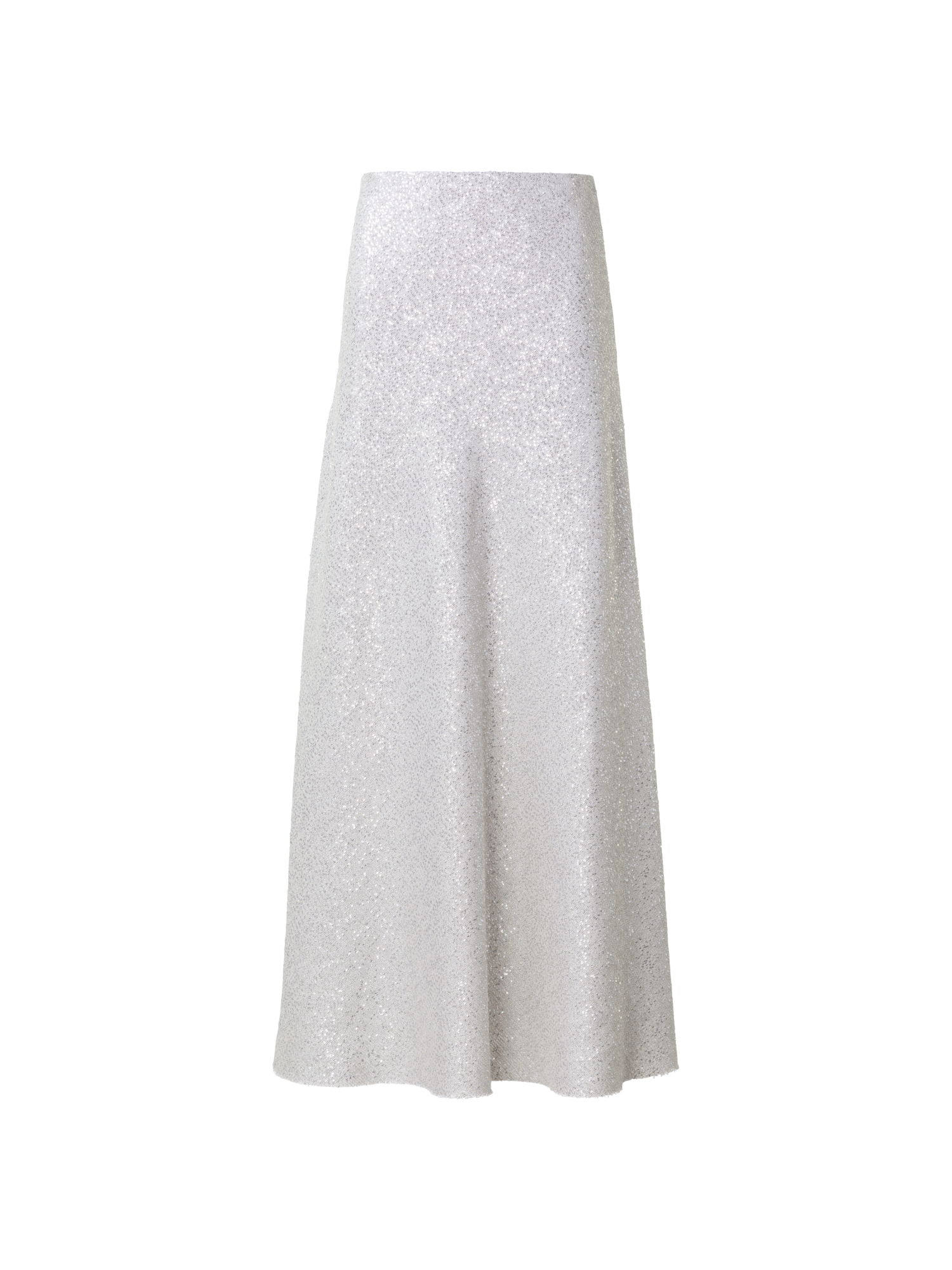 Long Linen Blend Skirt with Sequins