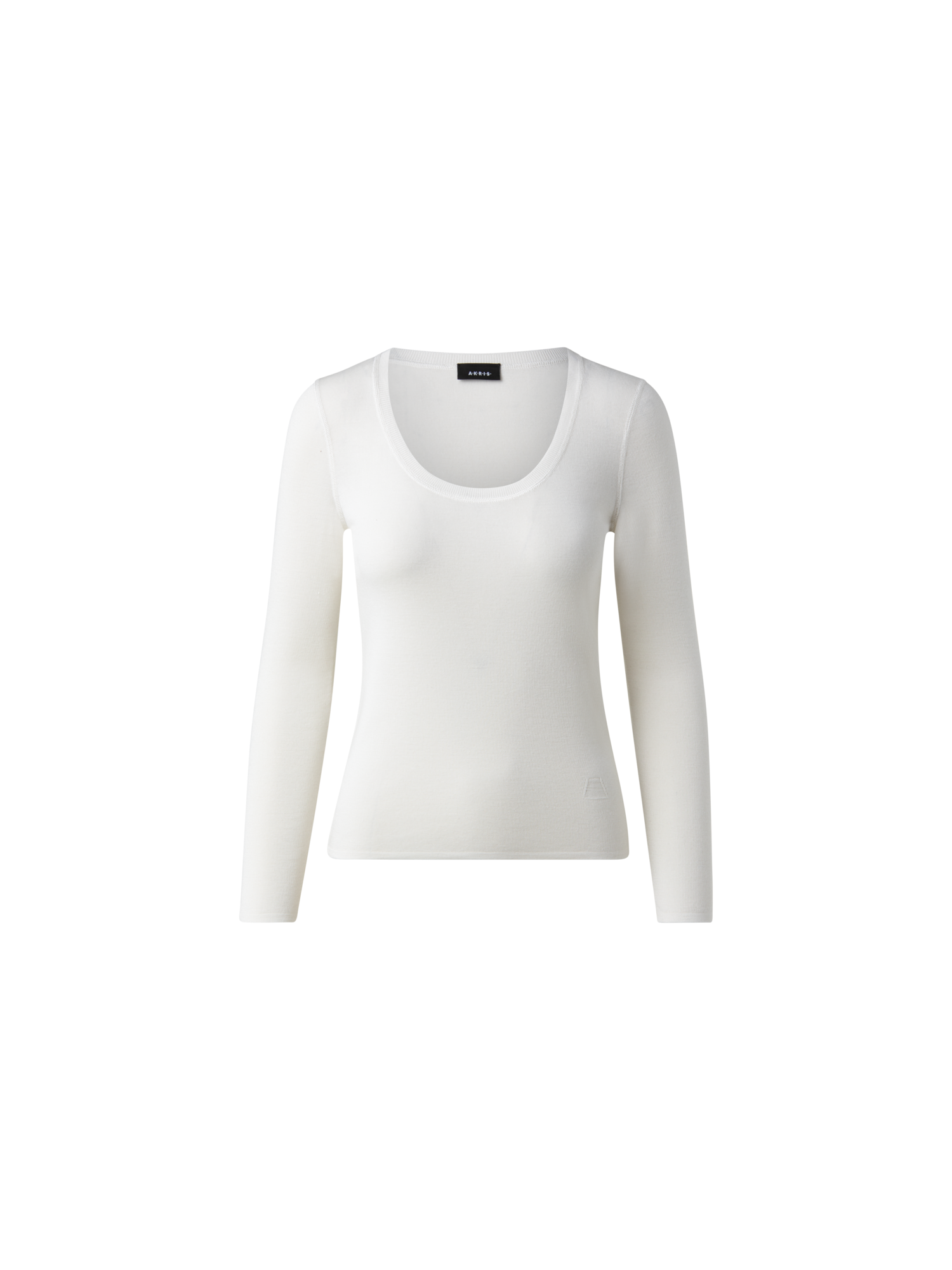 Cashmere Silk Fitted Scoop-Neck Pullover