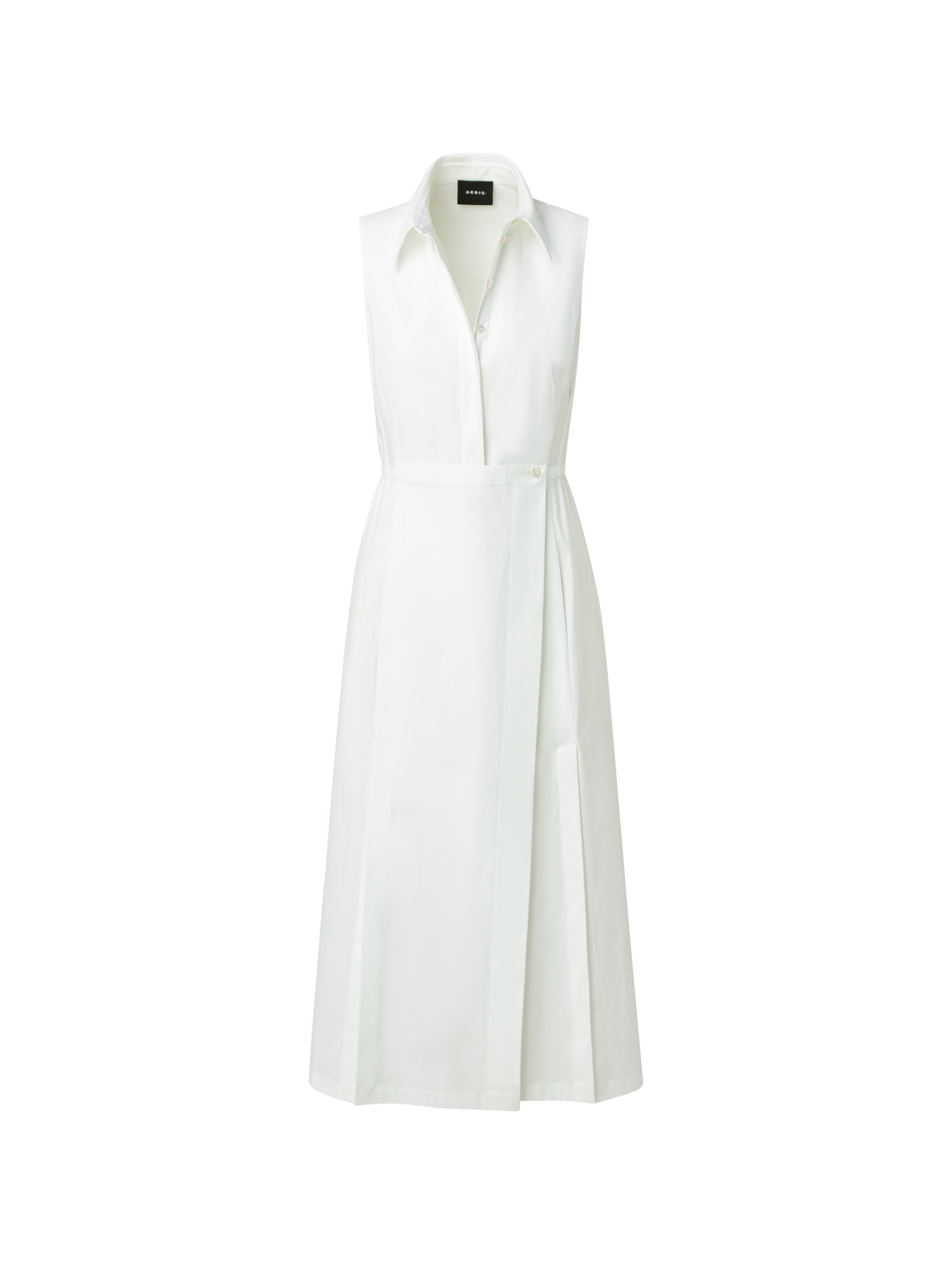 img_1b08a3a9-986c-4844-9a39-f2dc798ac34f Cotton Stretch Poplin Sleeveless Shirt Dress with Apron Detail - Image 1