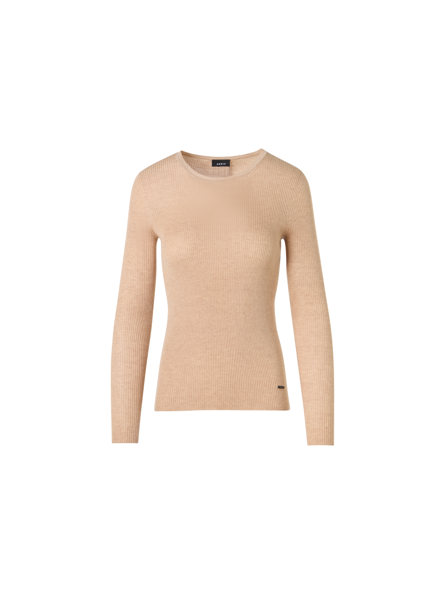 Long-Sleeve Silk-Cotton Knit Sweater