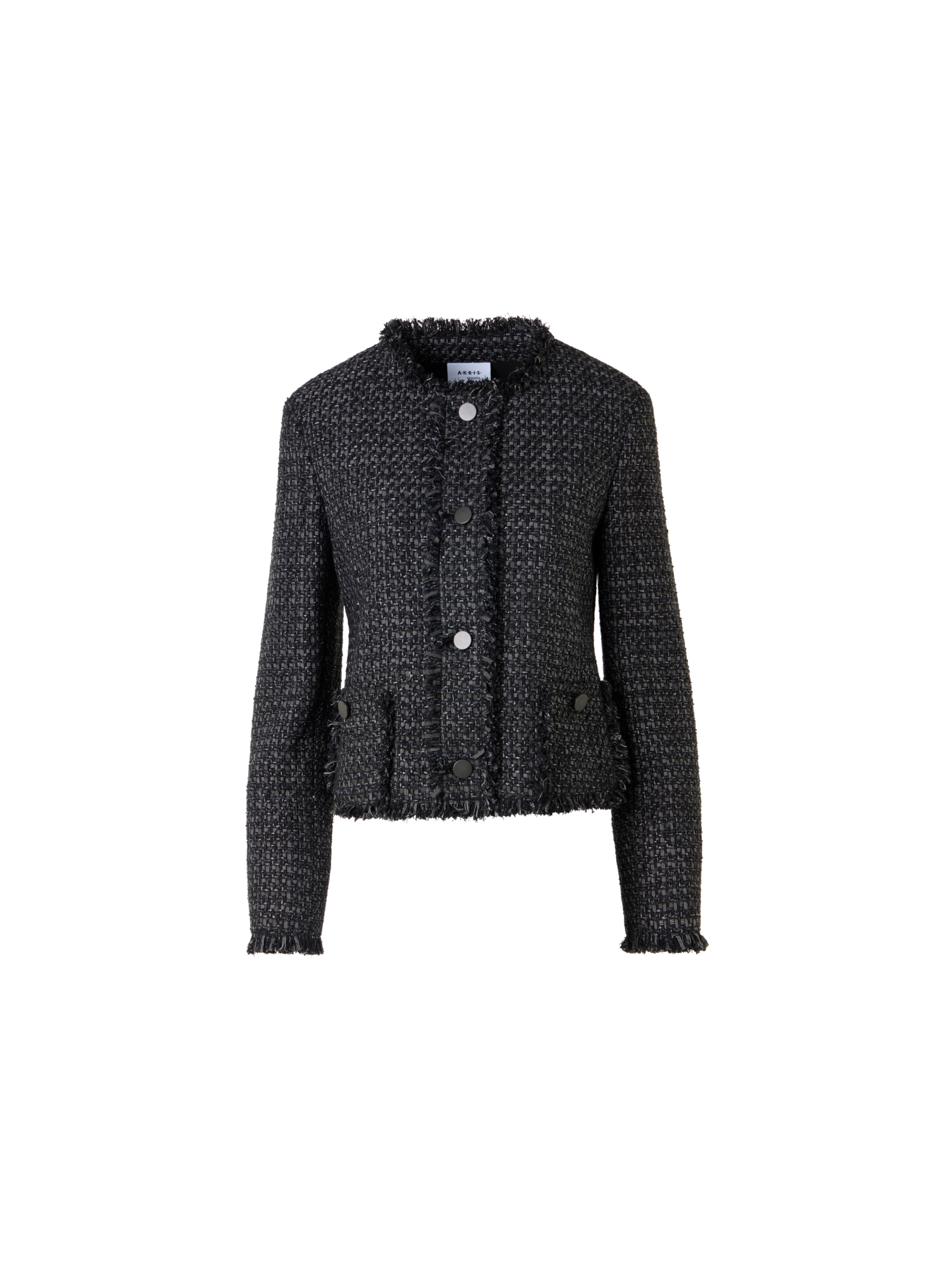 Long-Sleeve Cotton-Blend Short Jacket