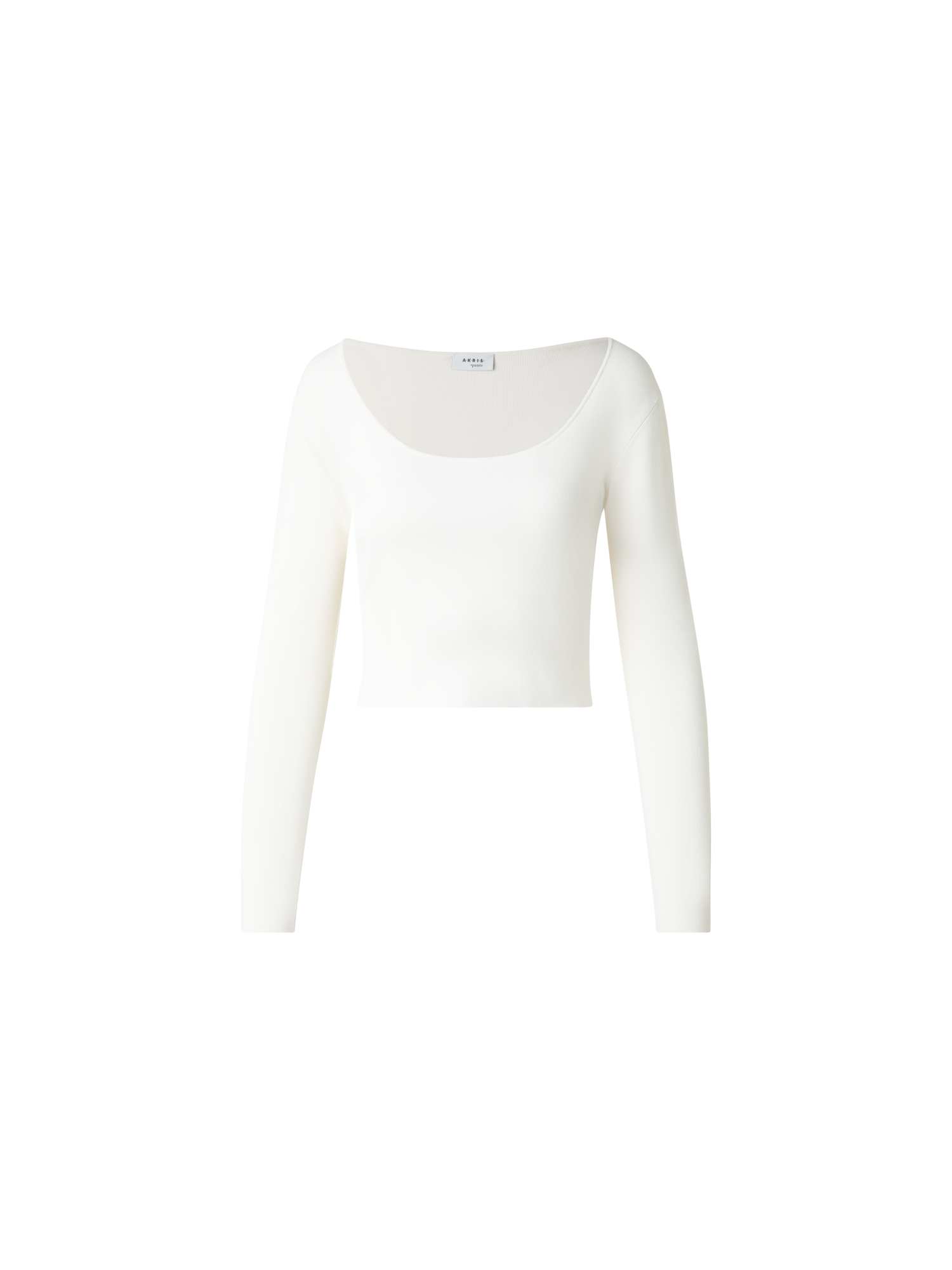 Cropped Long Sleeves Knit Top in Viscose