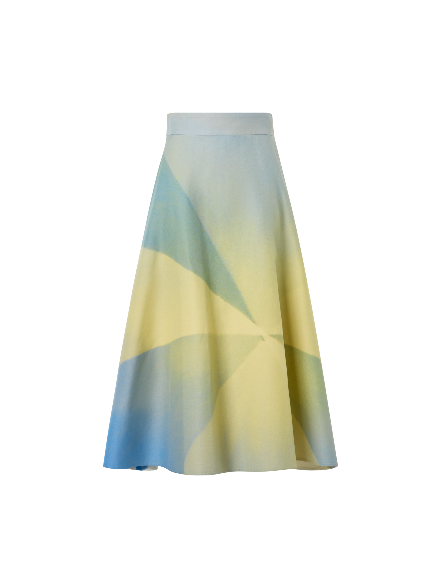 Sunbeam Print Cotton Double-Weave Midi Skirt