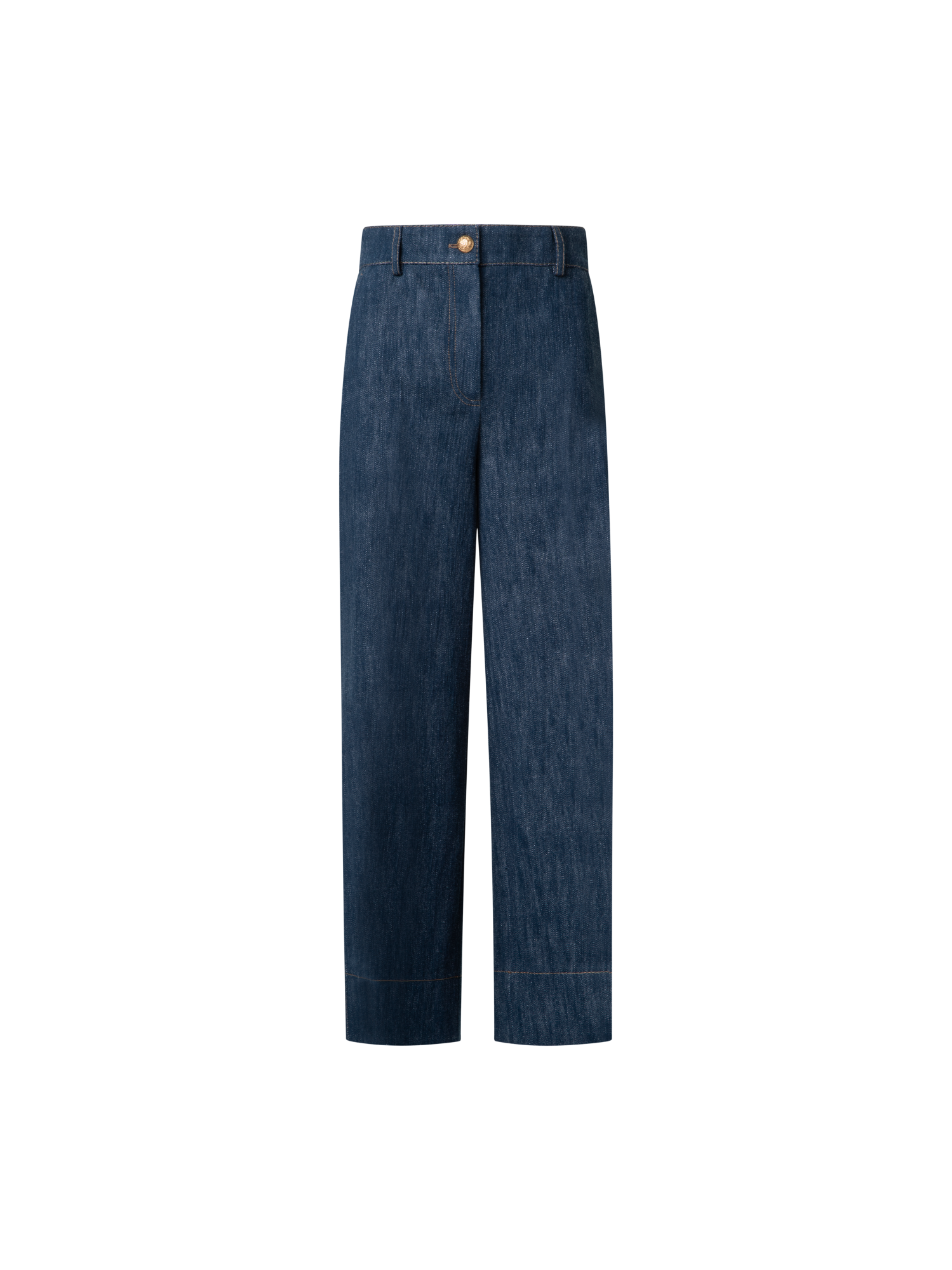 Cropped Wide Cotton Wool Denim Pants