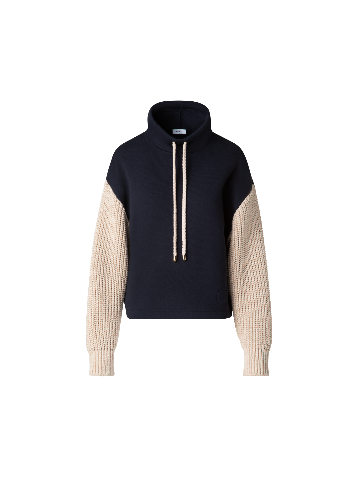 Jersey Hoodie with Knit Sleeves