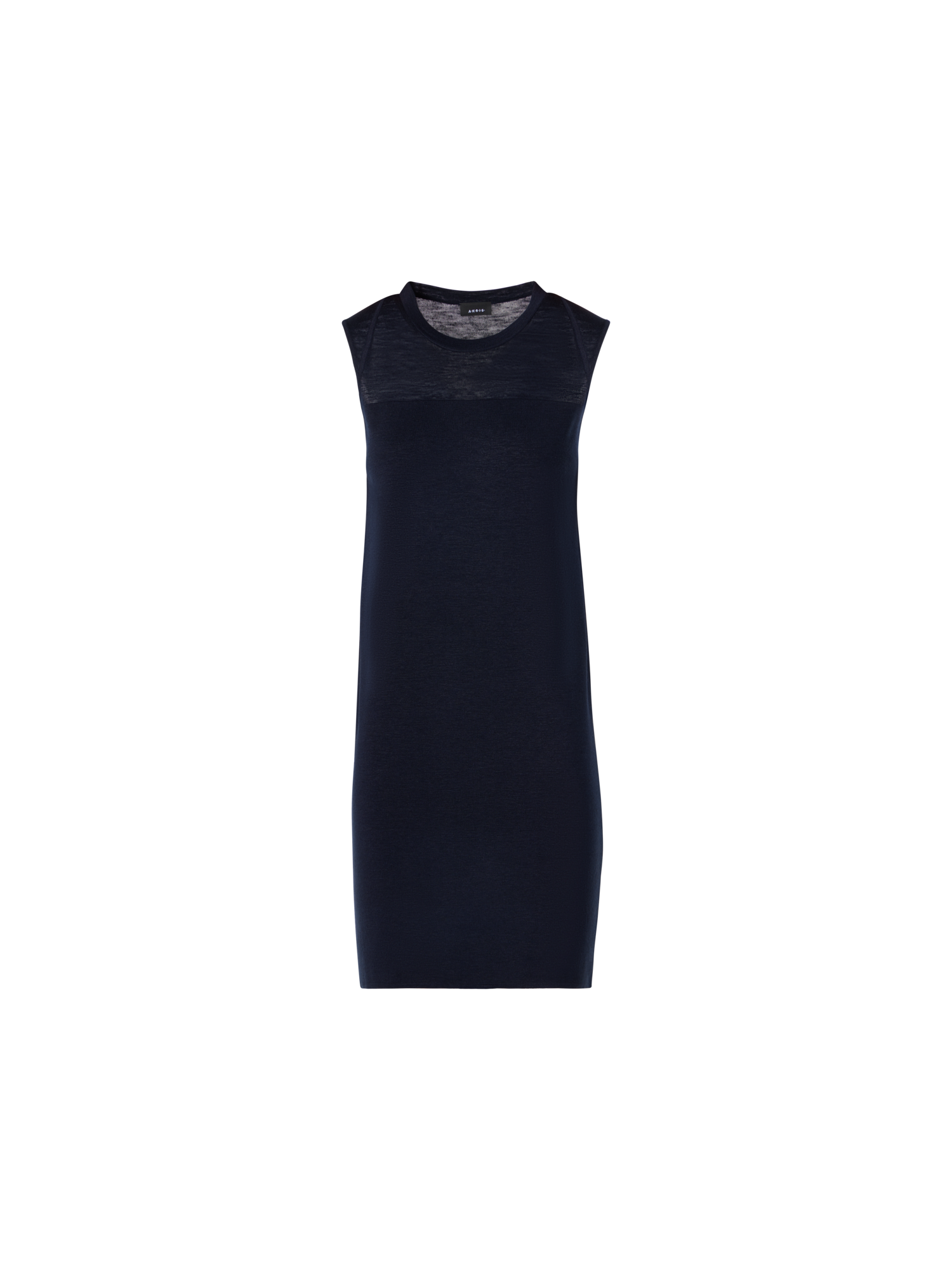 Sleeveless Stretch Linen-Silk Knit Sheath Dress