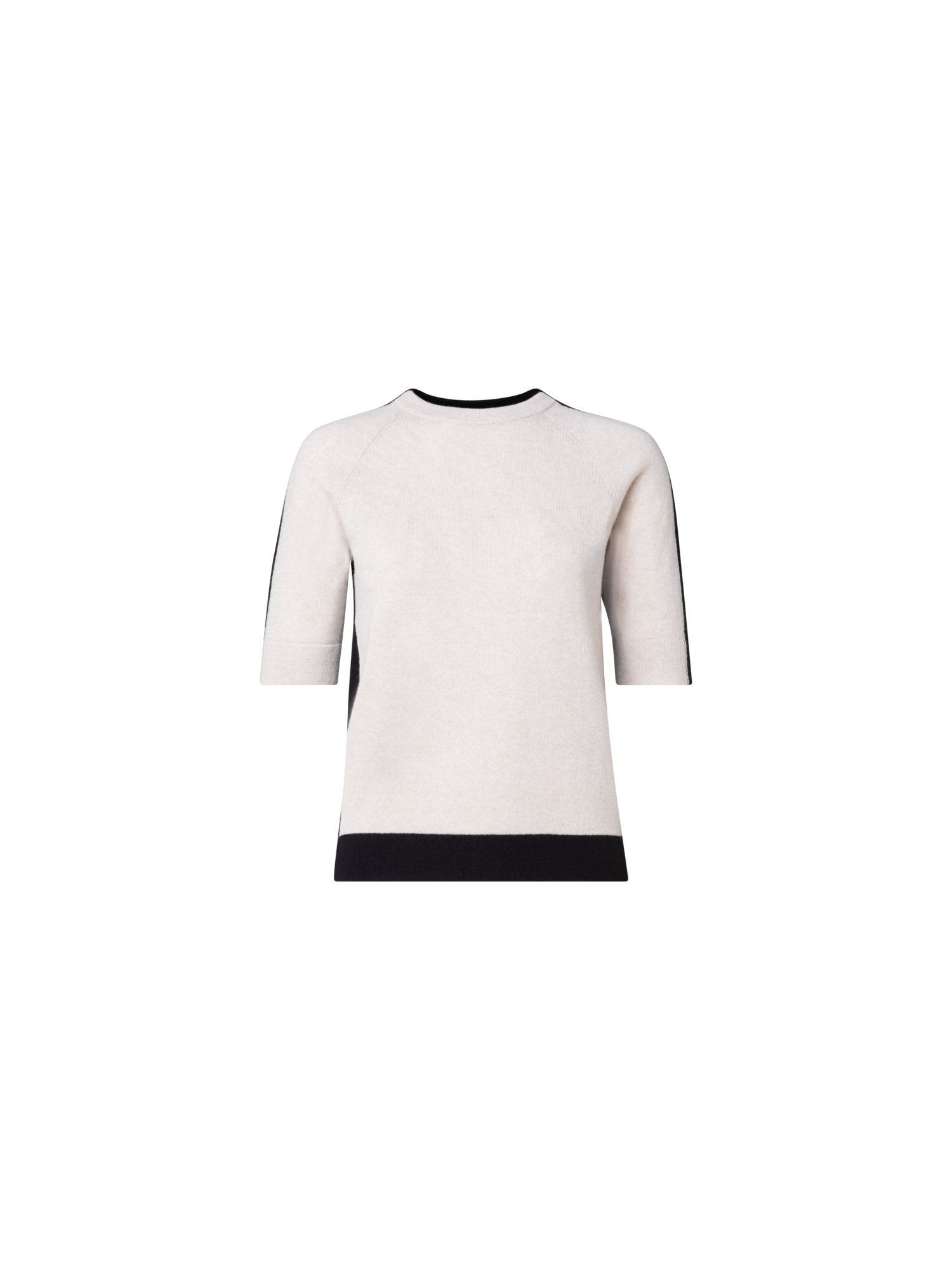Cashmere Two-Tone Knit Pullover