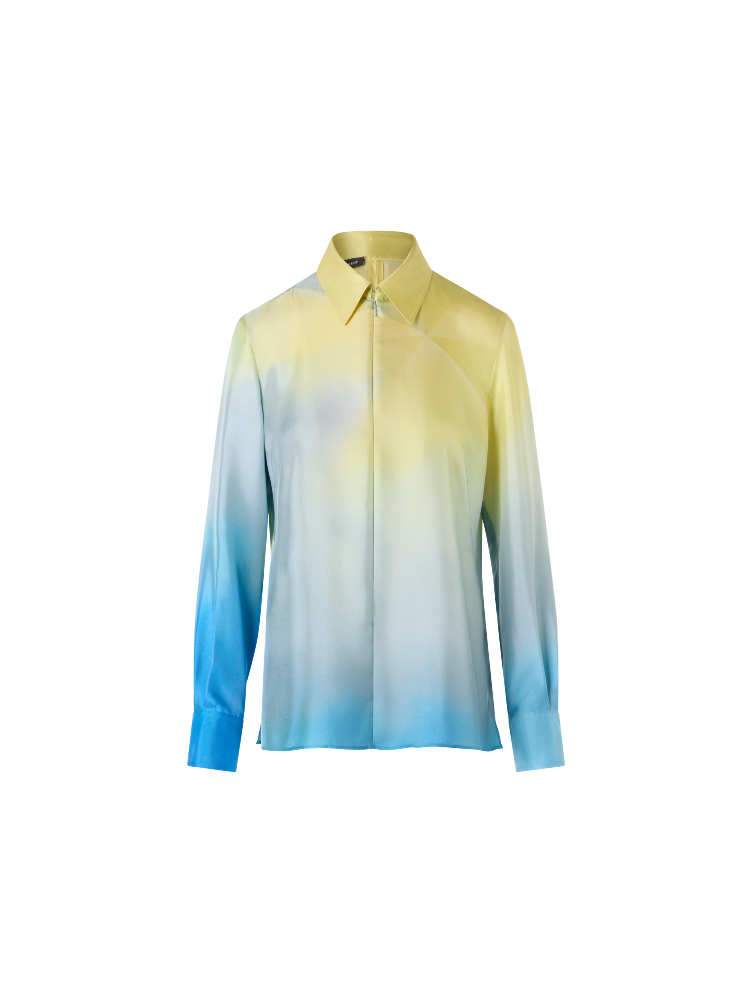 Silk Twill Tunic Blouse with Sunbeam Print
