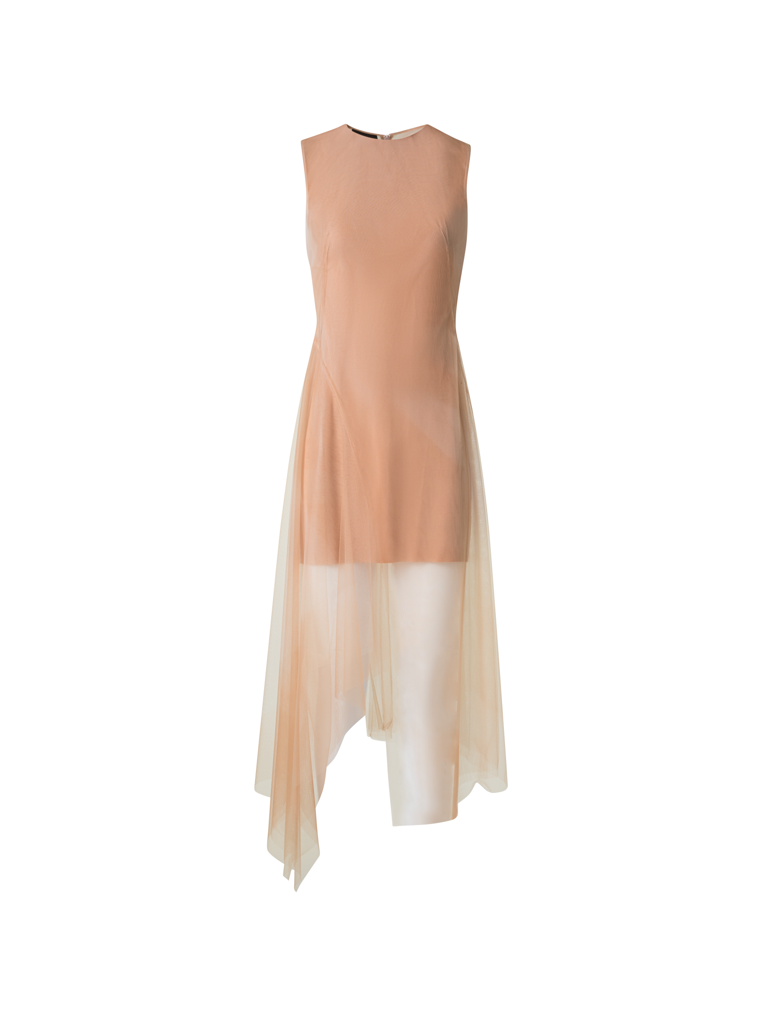 Asymmetrical Tulle Dress in Chiaroscuro Print