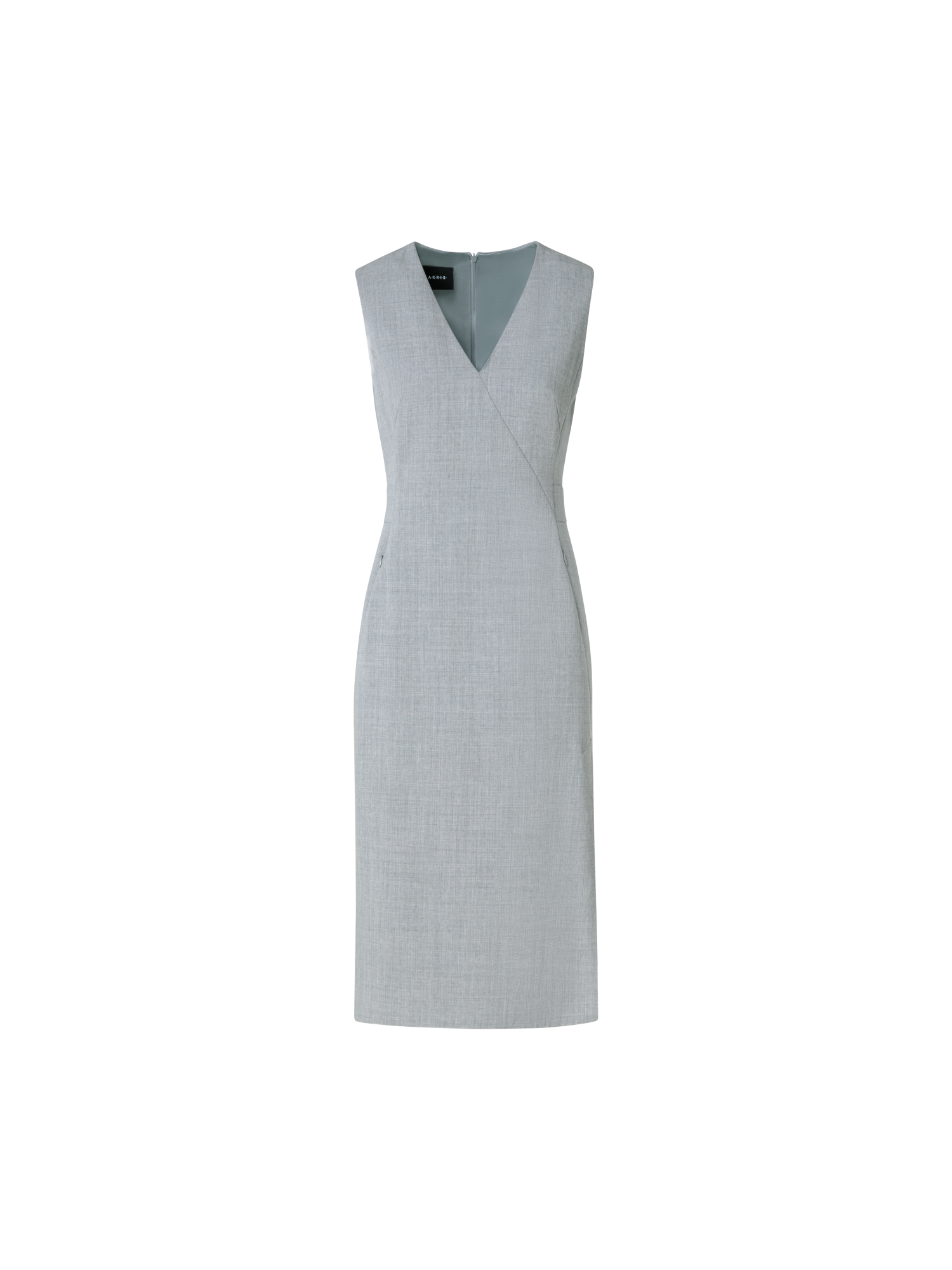 Sleeveless Wool Double-Face Sheath Dress