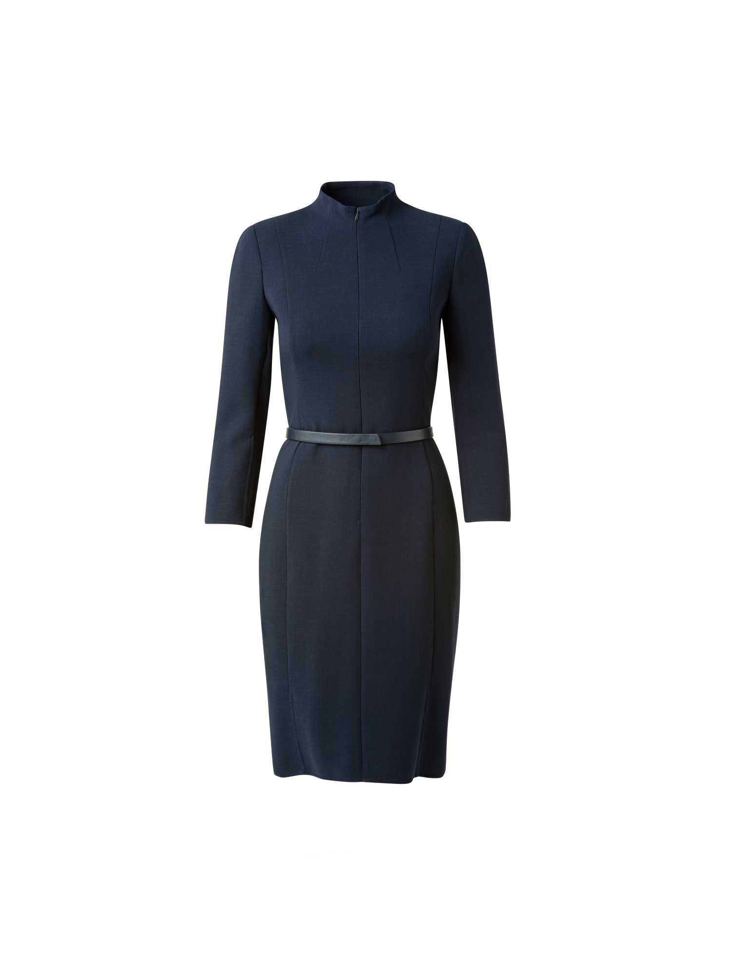 Mock Neck Wool Double-Face Dress