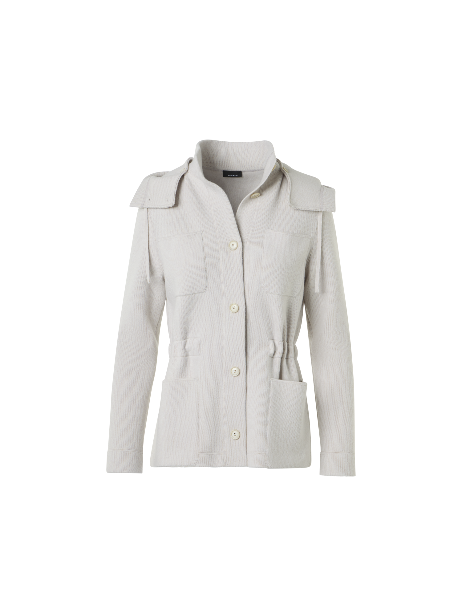 Cashmere Piqué Hooded Knit Jacket