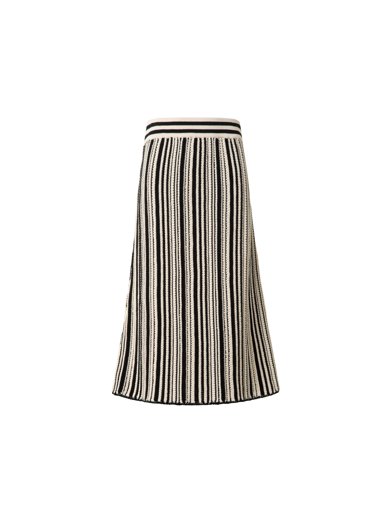 Striped Midi Skirt in Chunky Knit Cotton