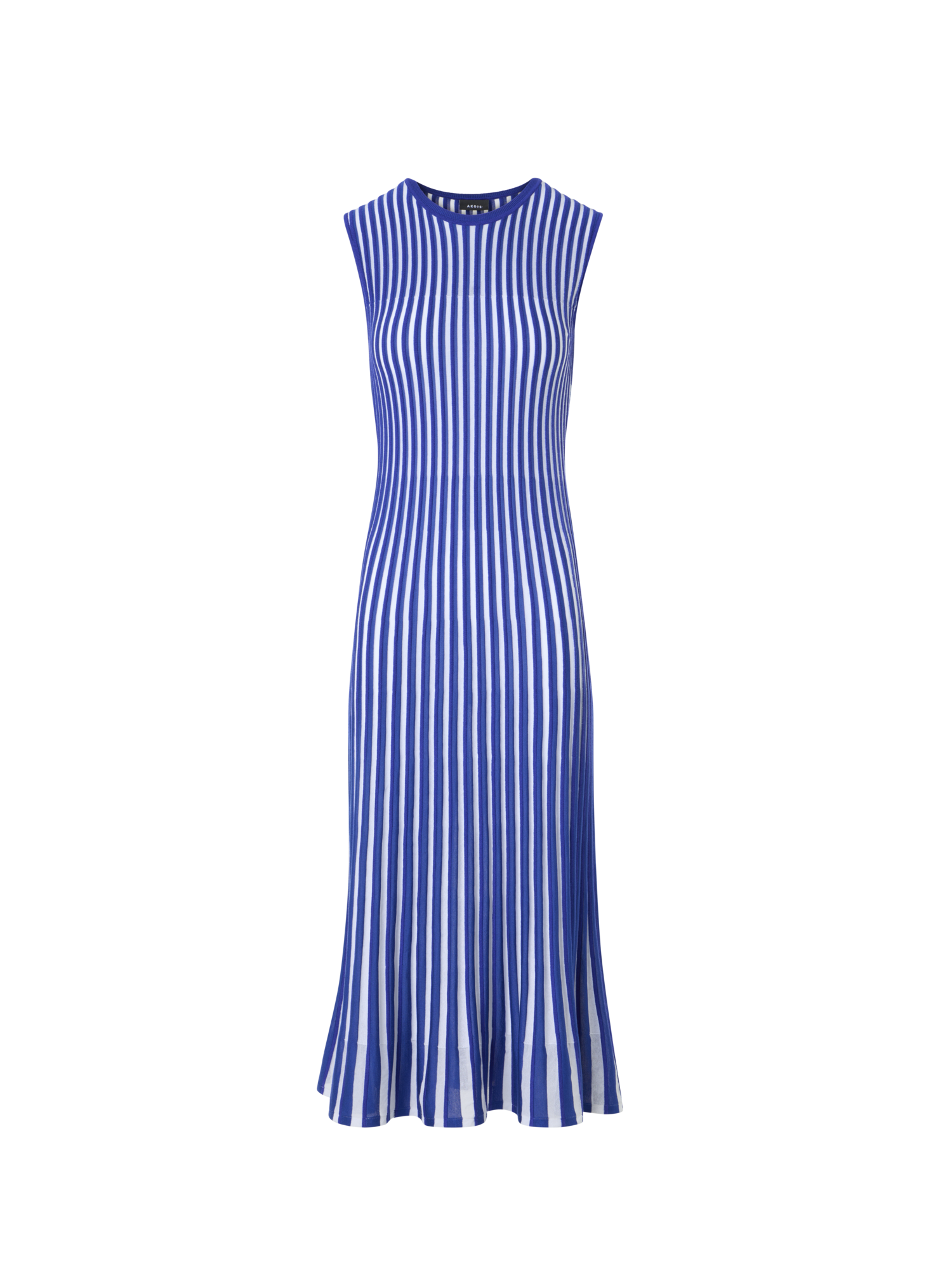 Two Tone Rib Knit Dress with Sheer Shoulders