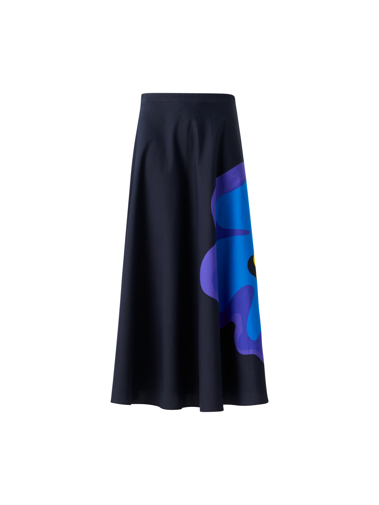 XL Pop Dot Flower Print Midi Skirt
