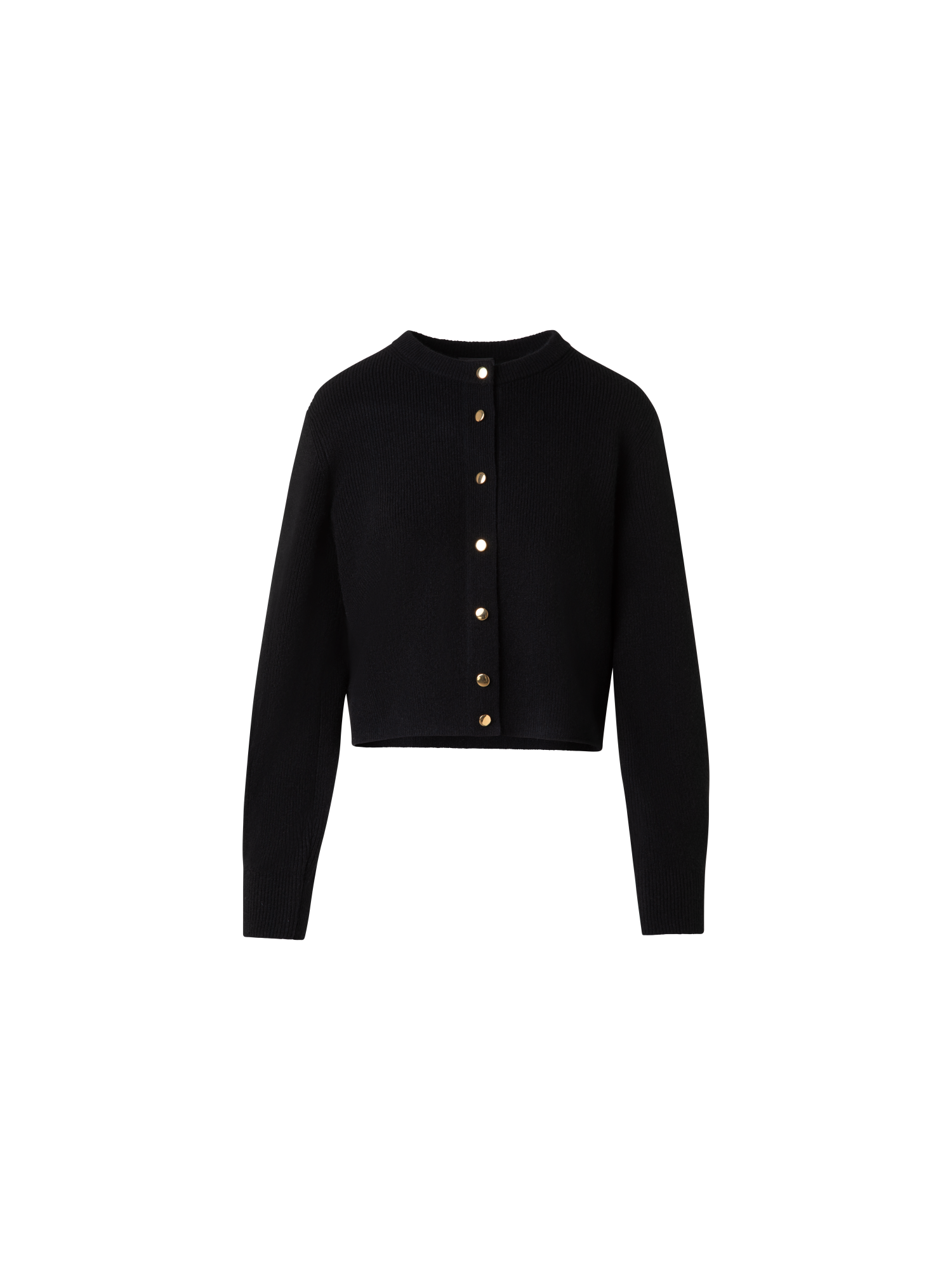 Ribbed Cashmere Cardigan with Gold Buttons
