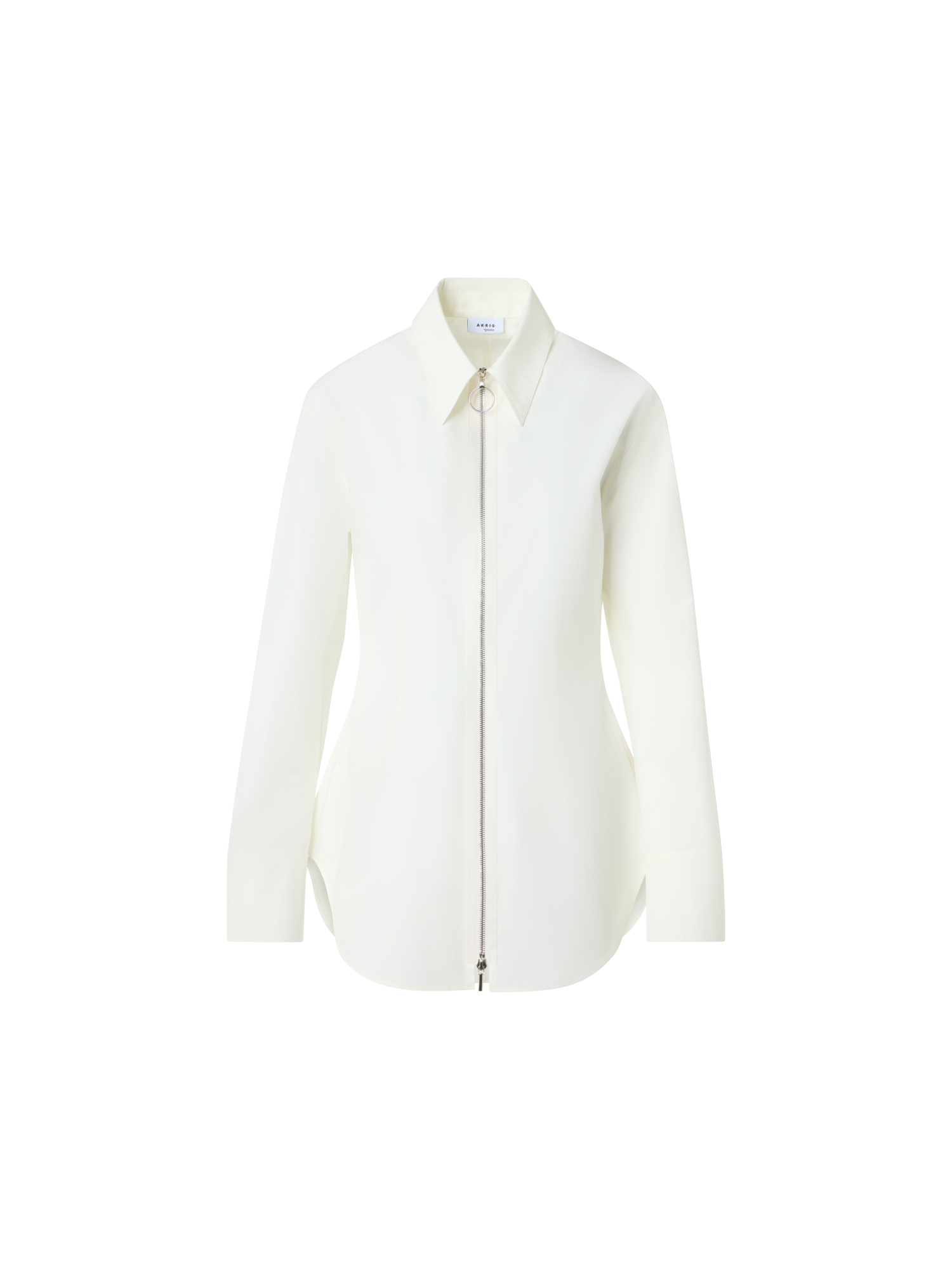 Cinched Cotton Poplin Zip Blouse