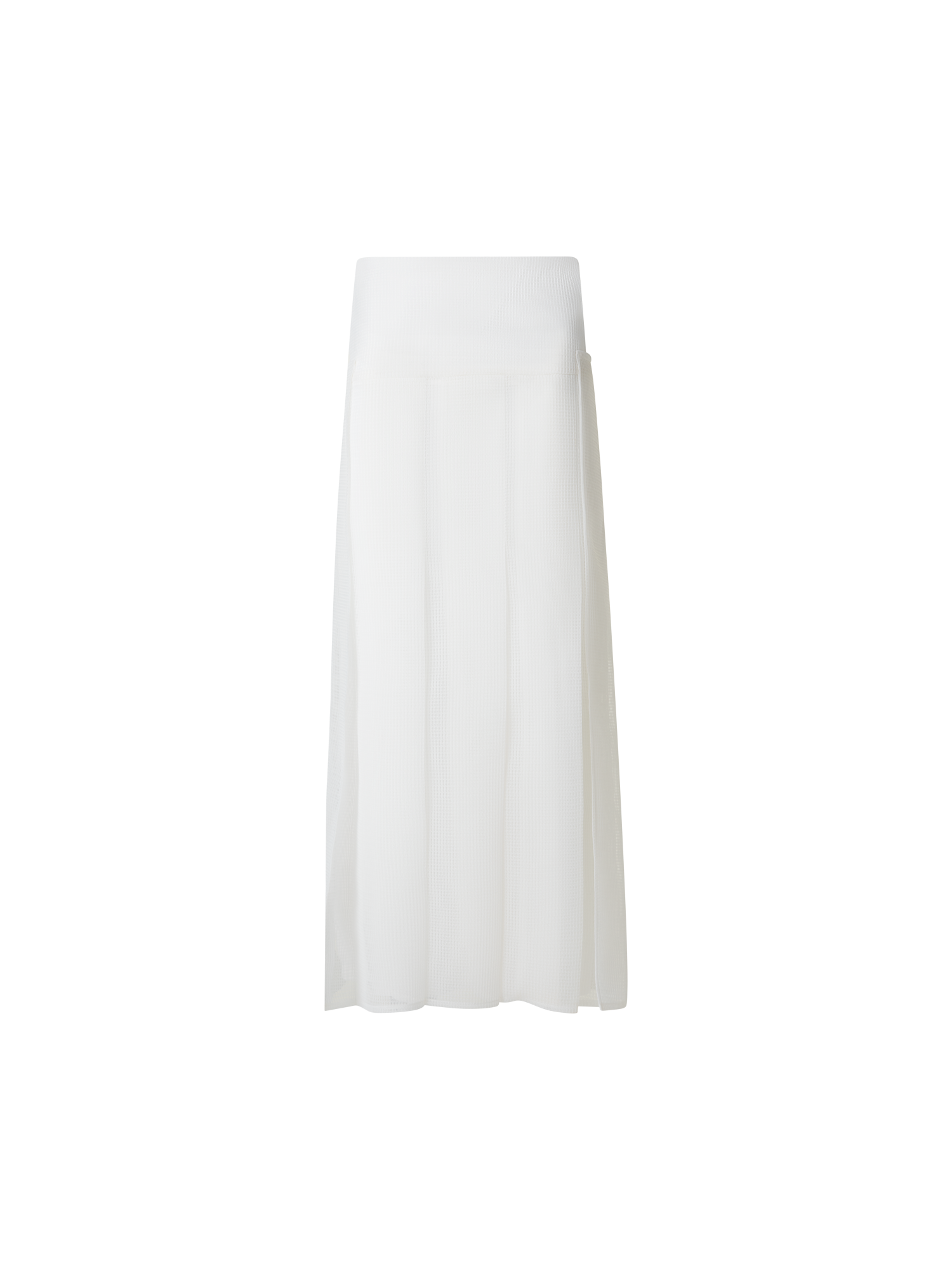 Pleated Midi Skirt in Lined Techno Grid