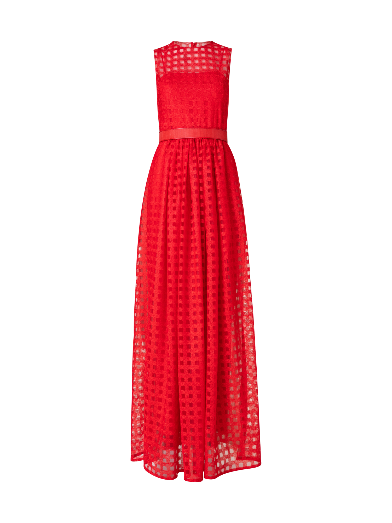 Square Embroidery on Tulle Gown