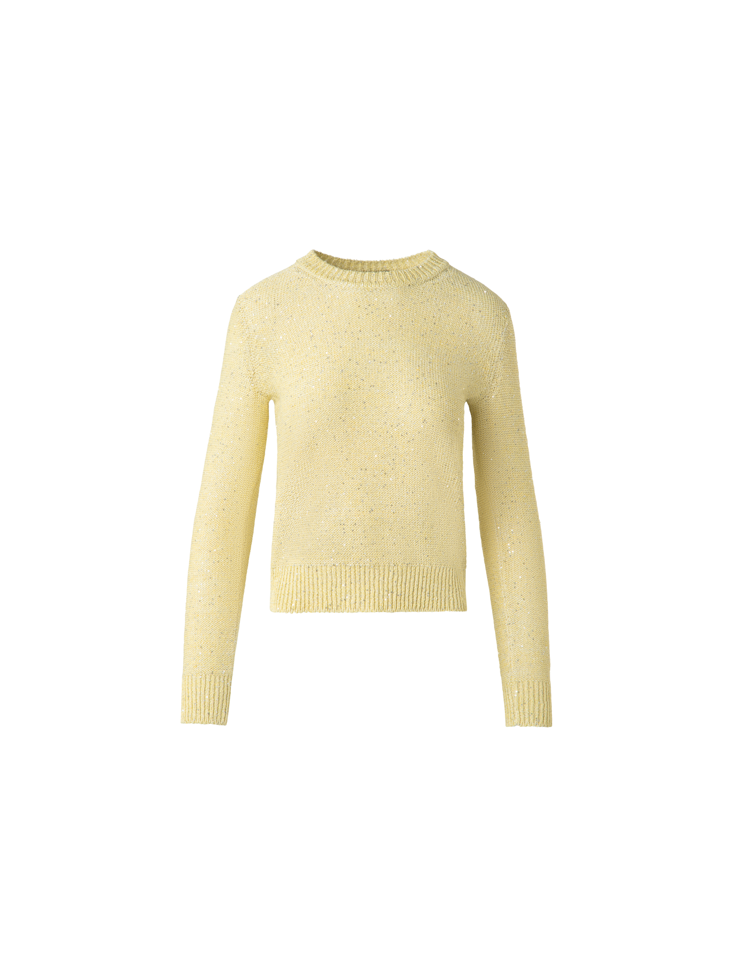 Knit Sweater in Linen Cotton with Micro Sequins