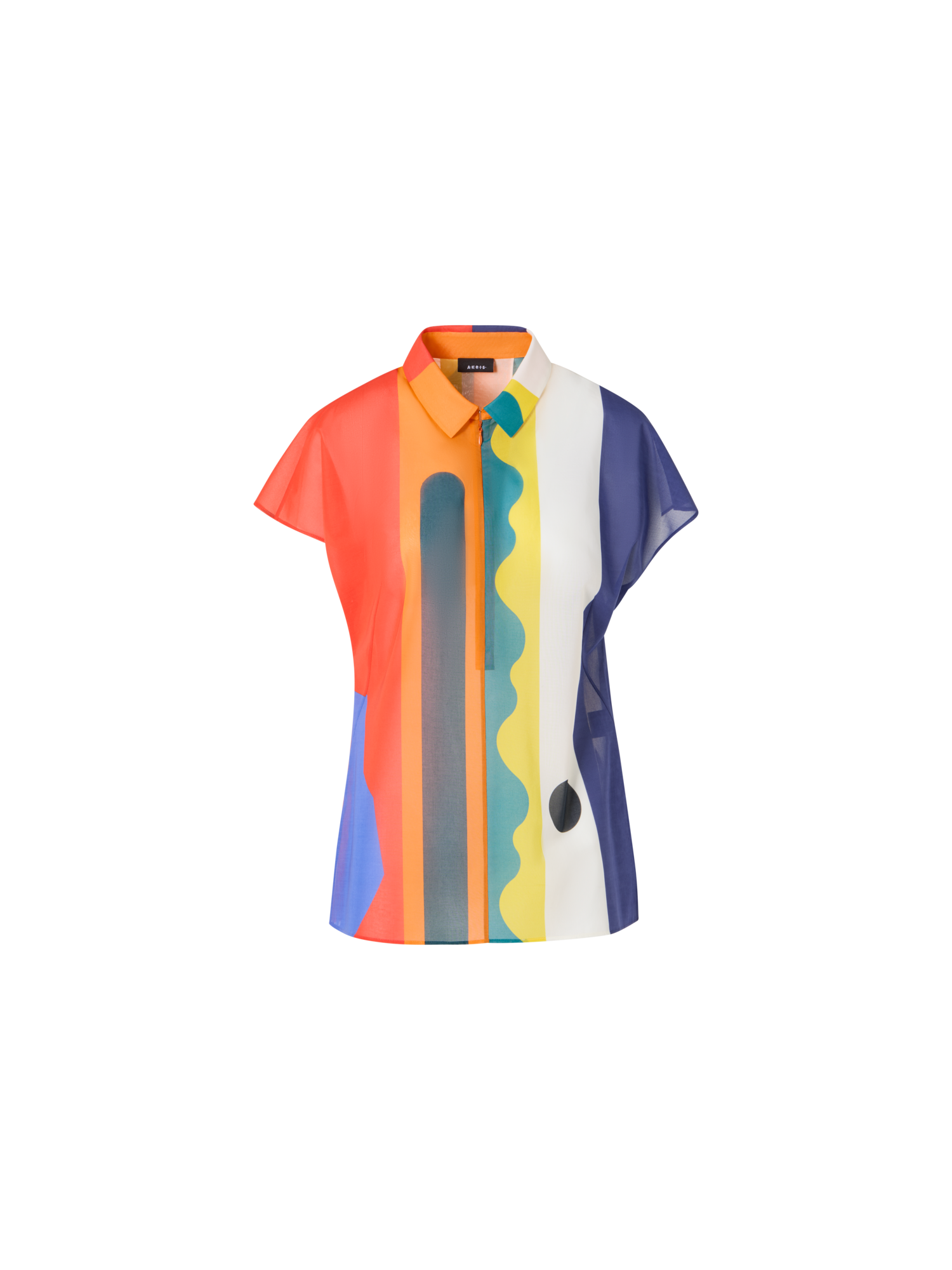 Cotton Tunic Blouse with Paravent Print