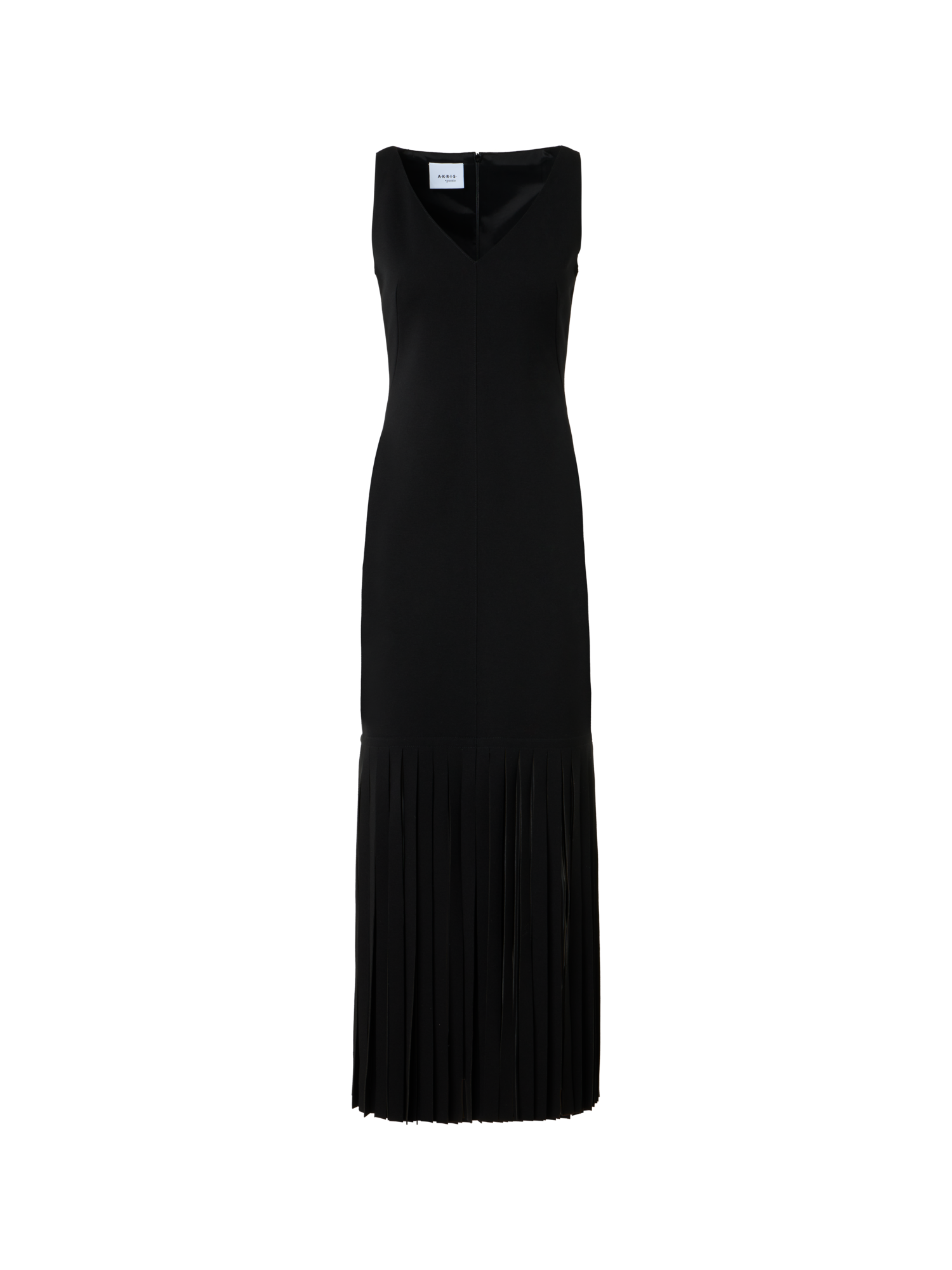 Viscose Jersey Dress with Fringe Hem