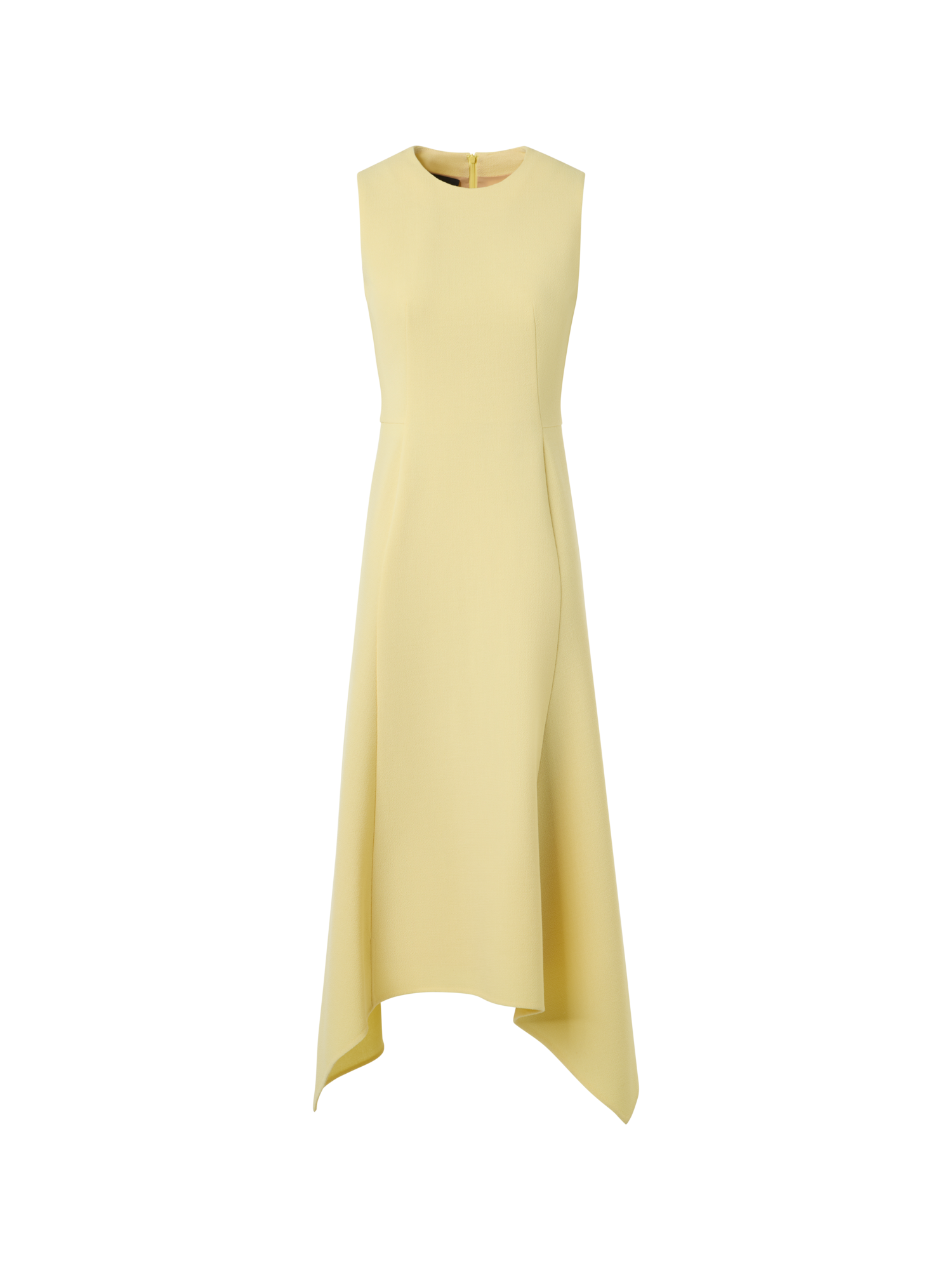 Asymmetrical Wool Crêpe Double-Face Midi Dress