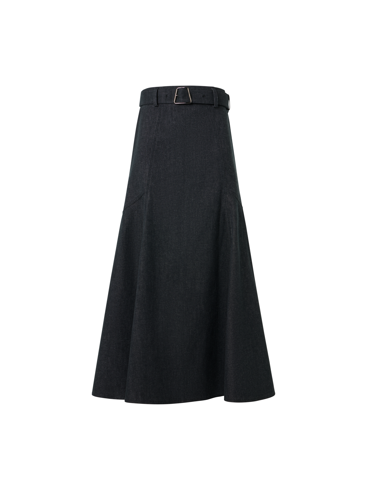 Denim A-line Midi Skirt