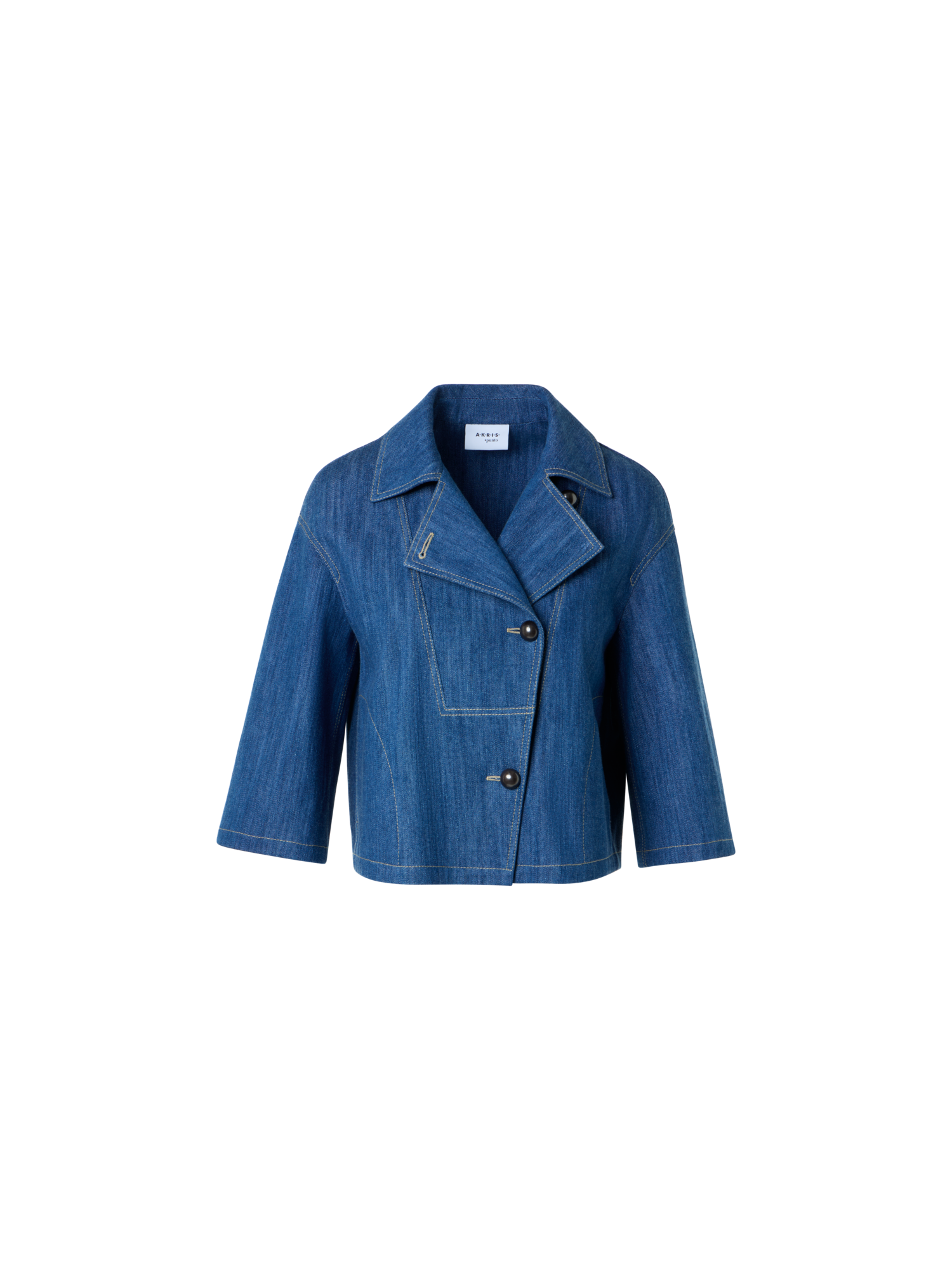 Asymmetric Boxy Cropped Denim Jacket