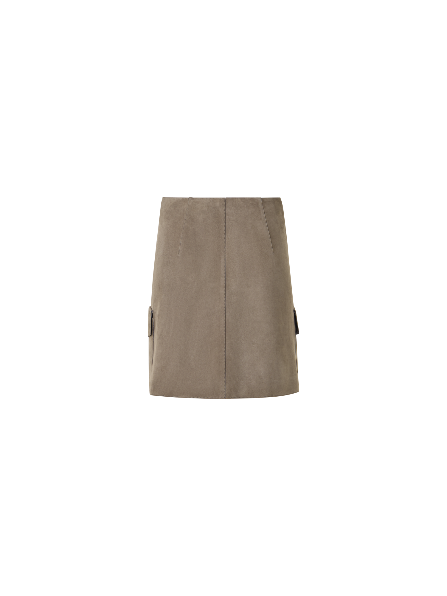 Suede Mini Skirt with Patch Pockets