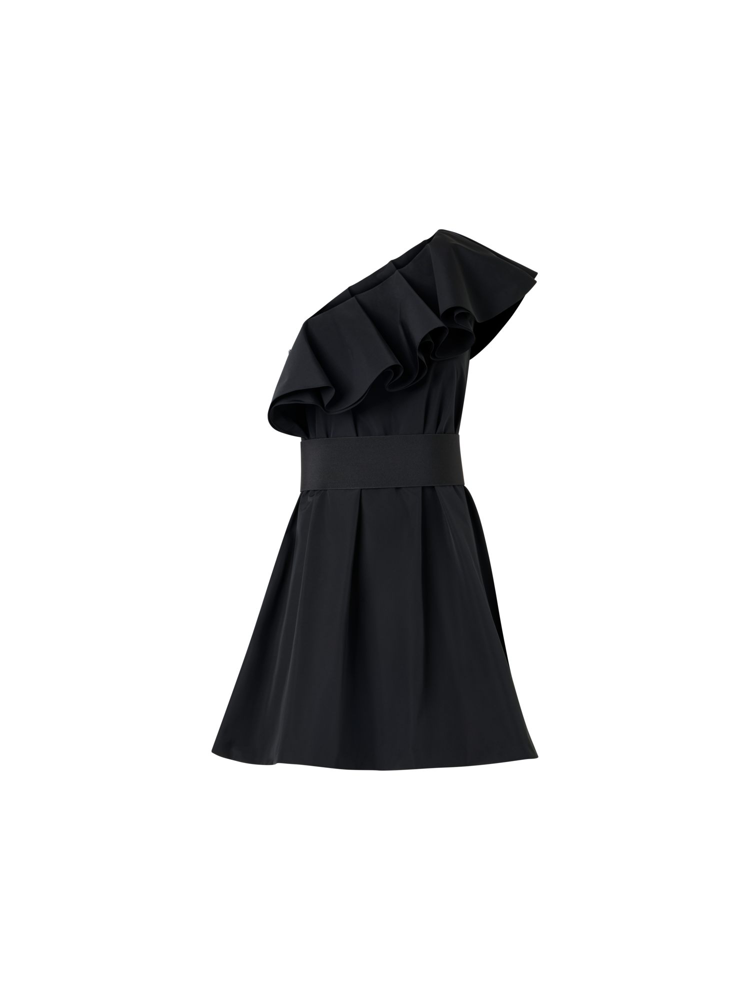 Cotton-Blend Taffeta One-Shoulder Dress