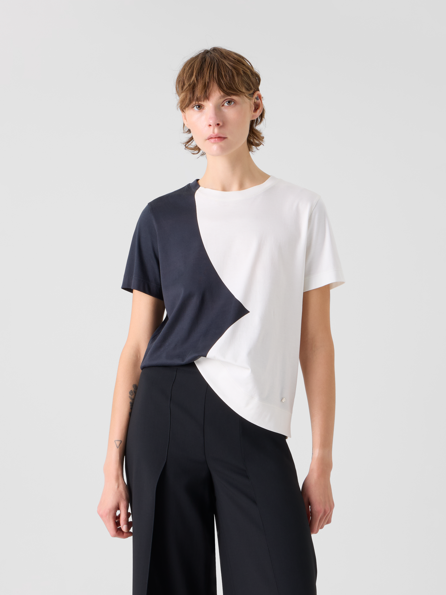 Relaxed Cotton T-Shirt with Cloud Print