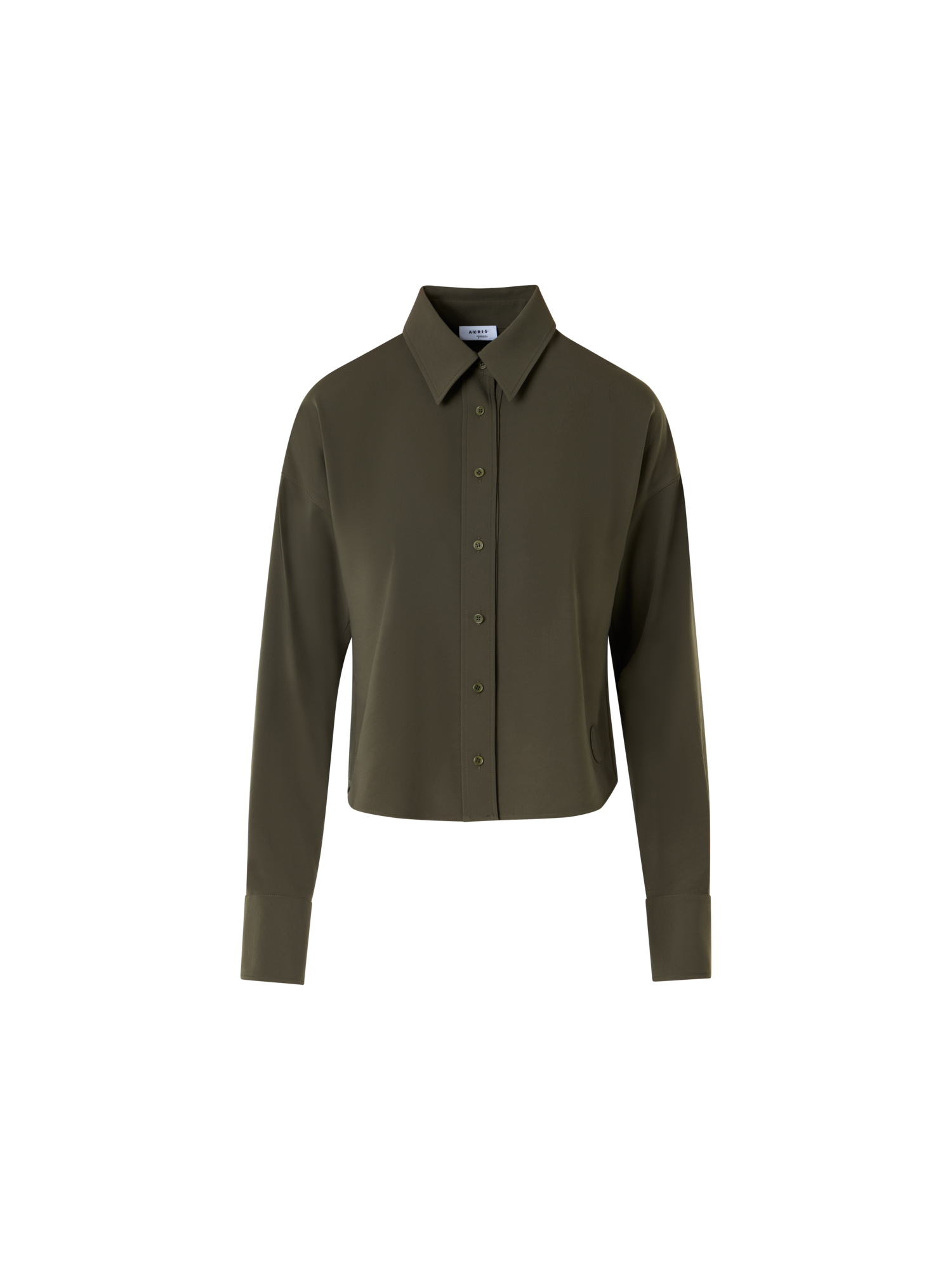 Long-Sleeve Lasercut-Crêpe Blouse