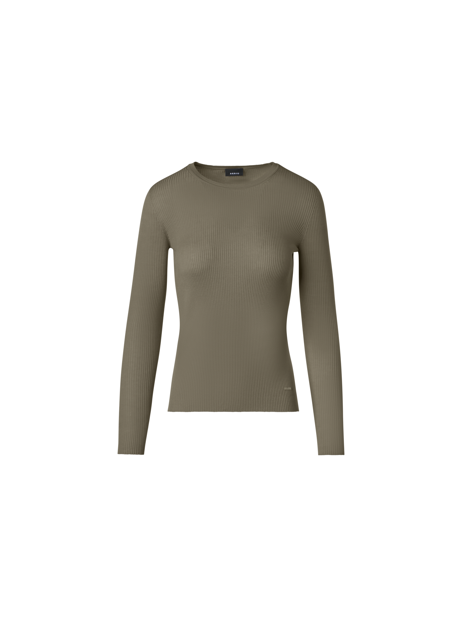 Fitted Seamless Silk Cotton Knit Sweater