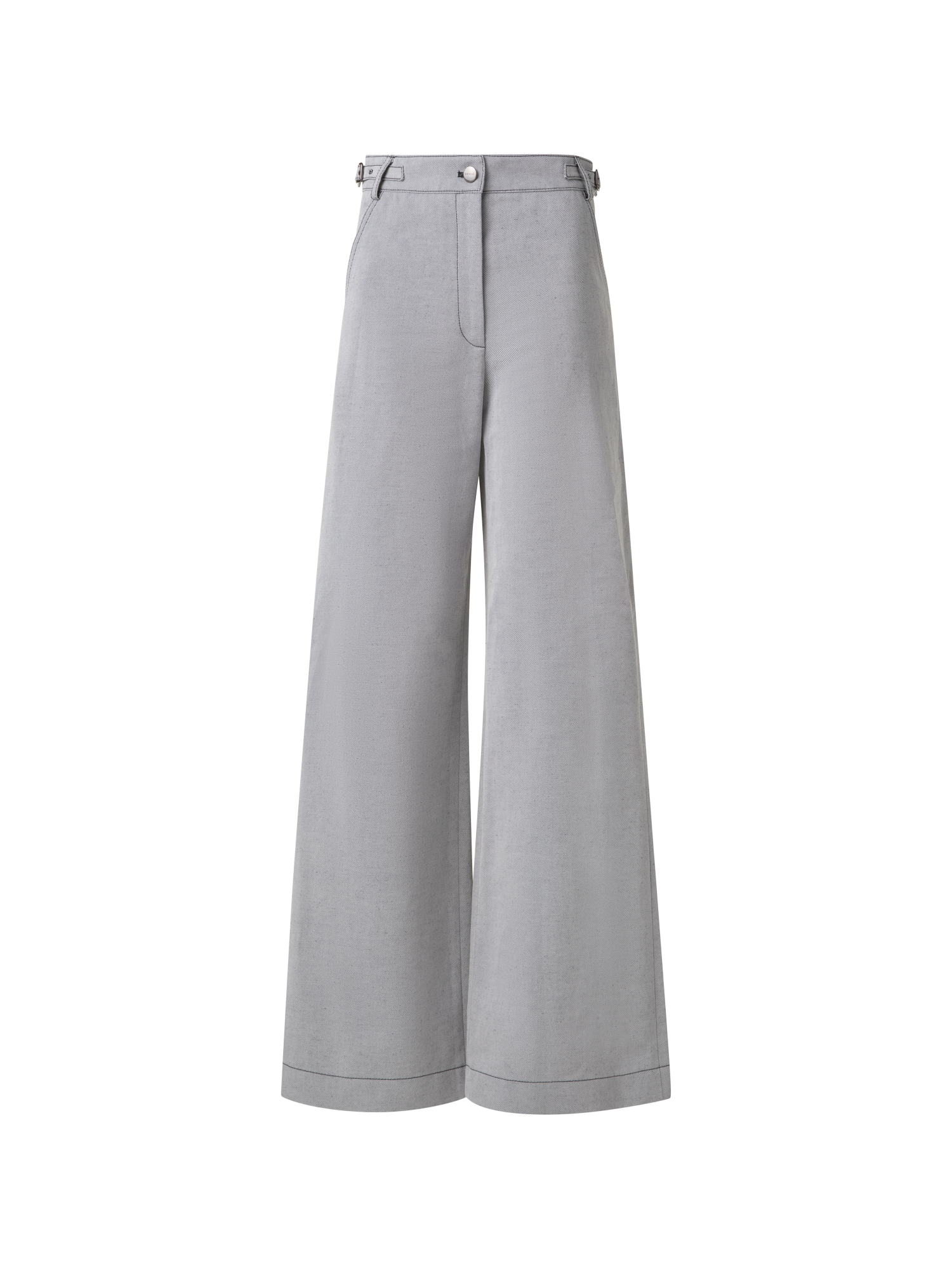 Wide Denim Stretch Pants