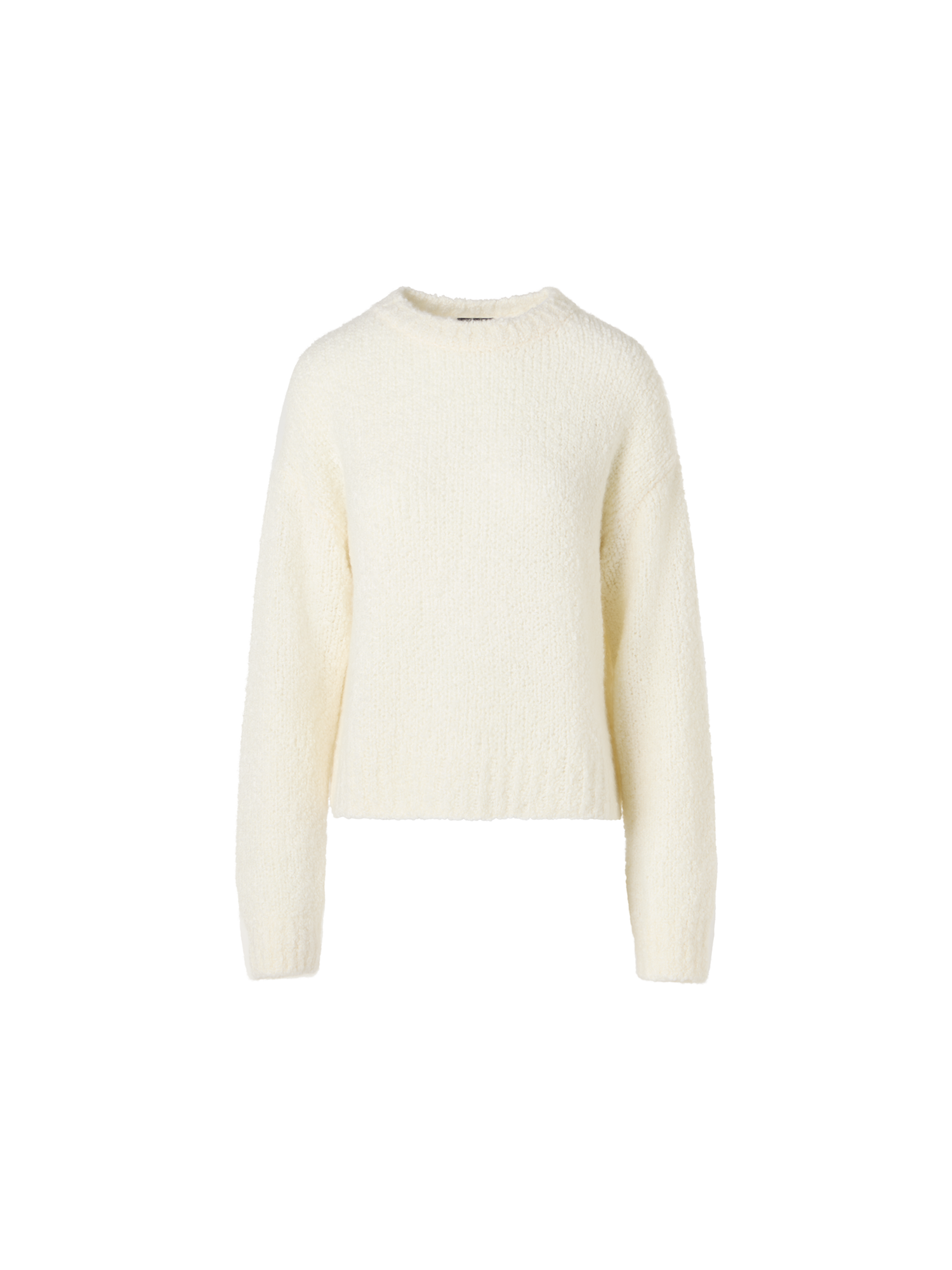 Long-Sleeve Cashmere-Silk Bouclé Knit Sweater