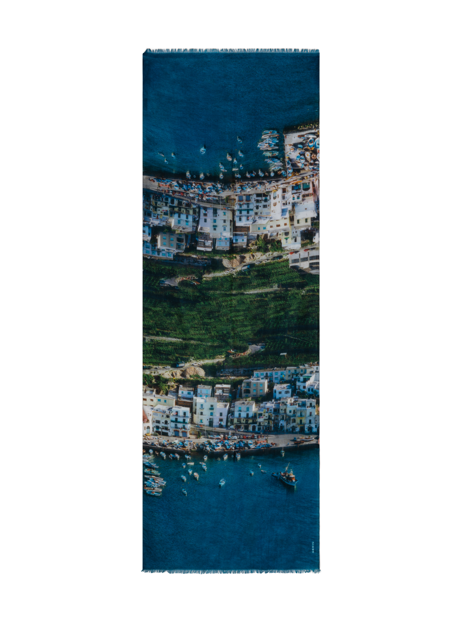 Cashmere Silk Scarf with Marina Grande Print