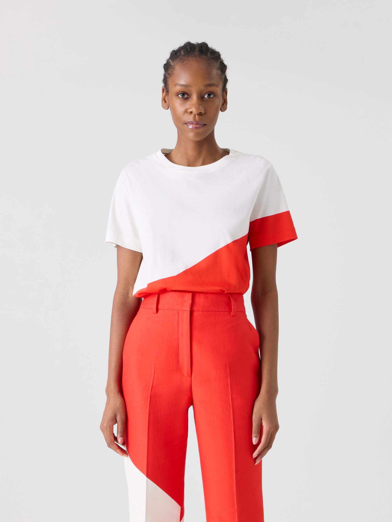 Relaxed Cotton T-Shirt with Polygon Print