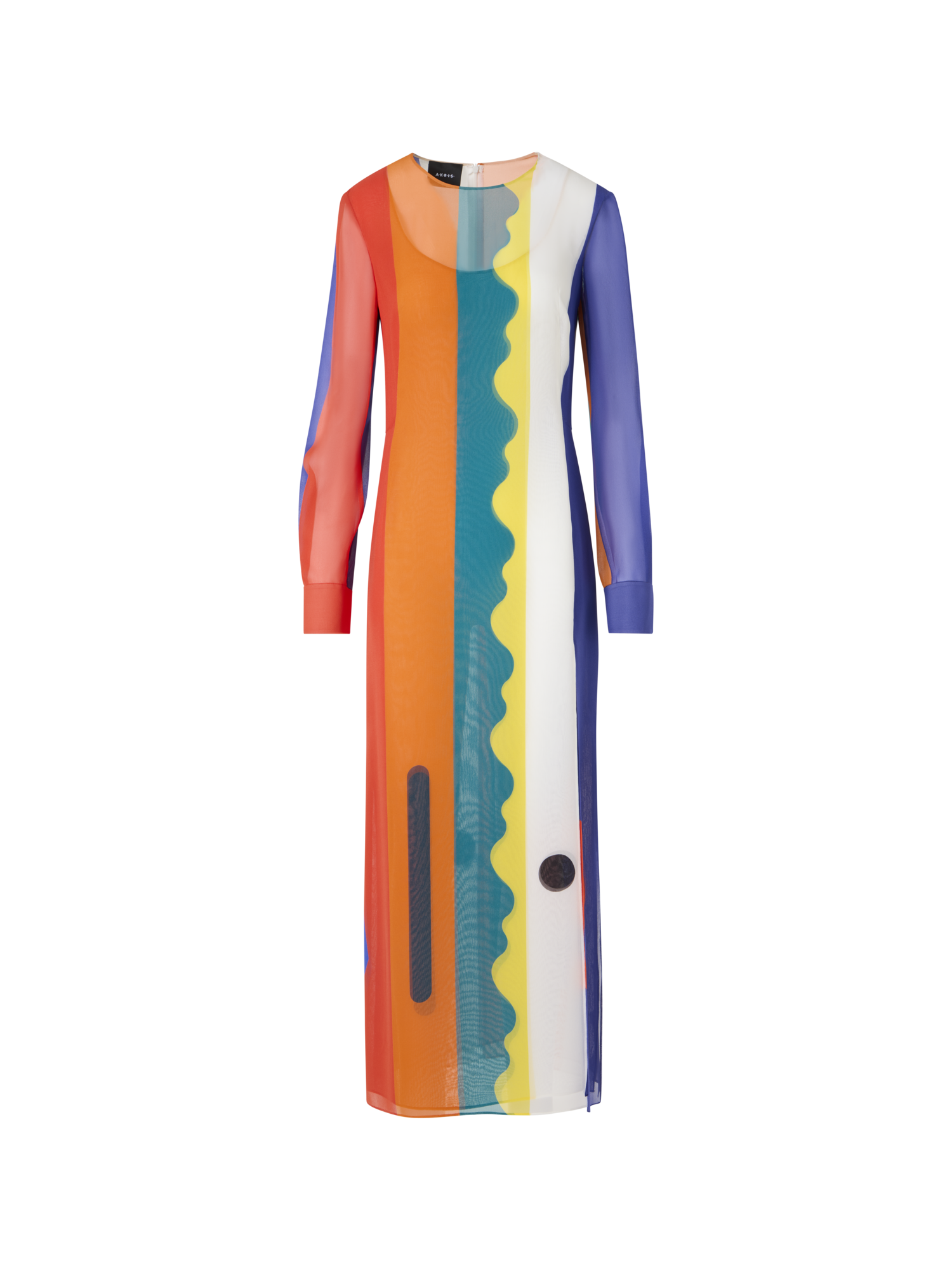 Silk Long Dress with Paravent Print