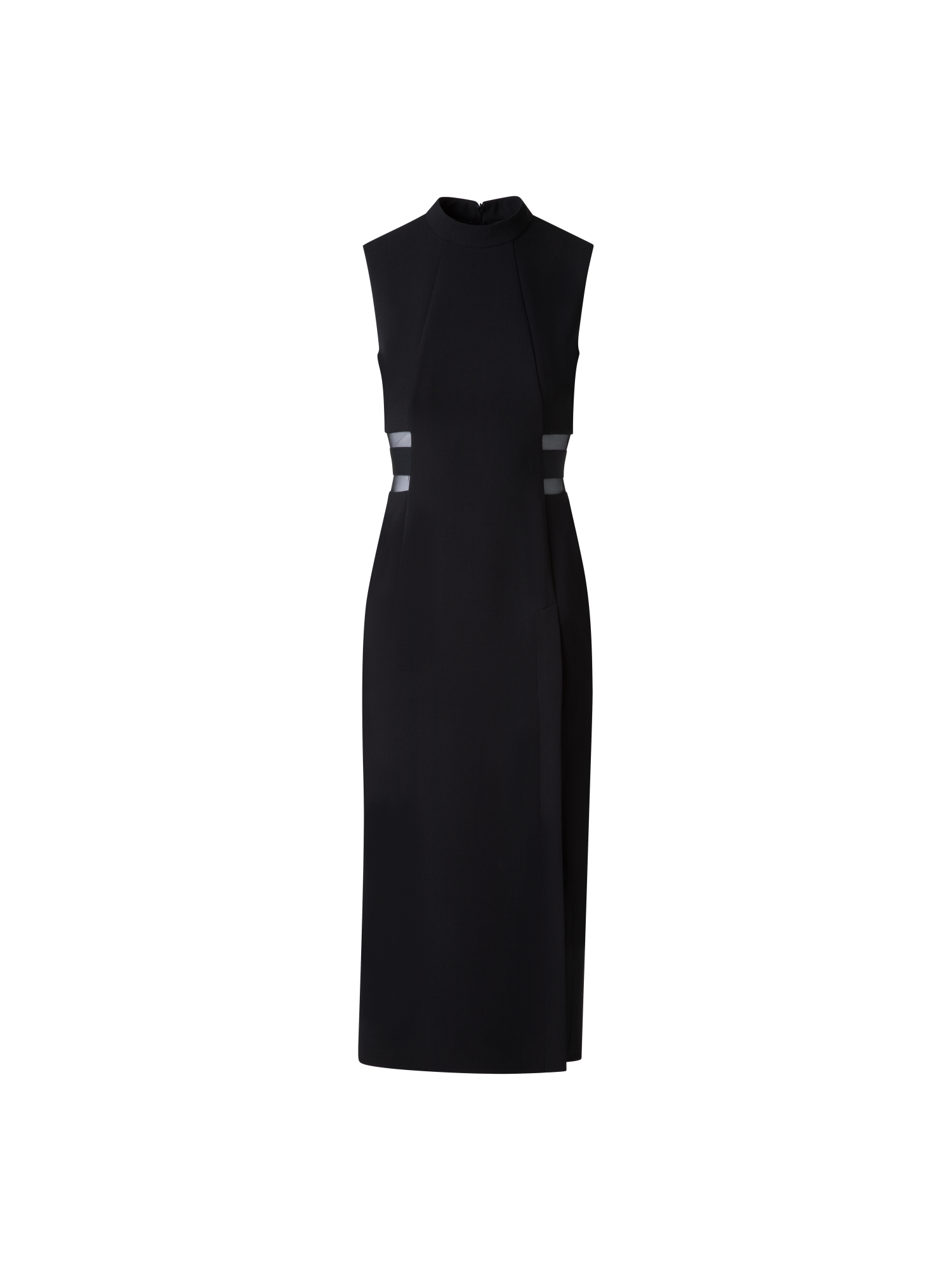 Evening Sheath Dress with Tulle Waist Inset