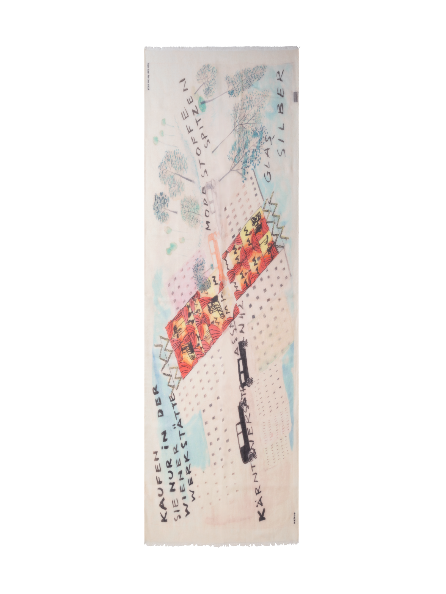 Cashmere Scarf with "Kärntner Strasse 42" Print