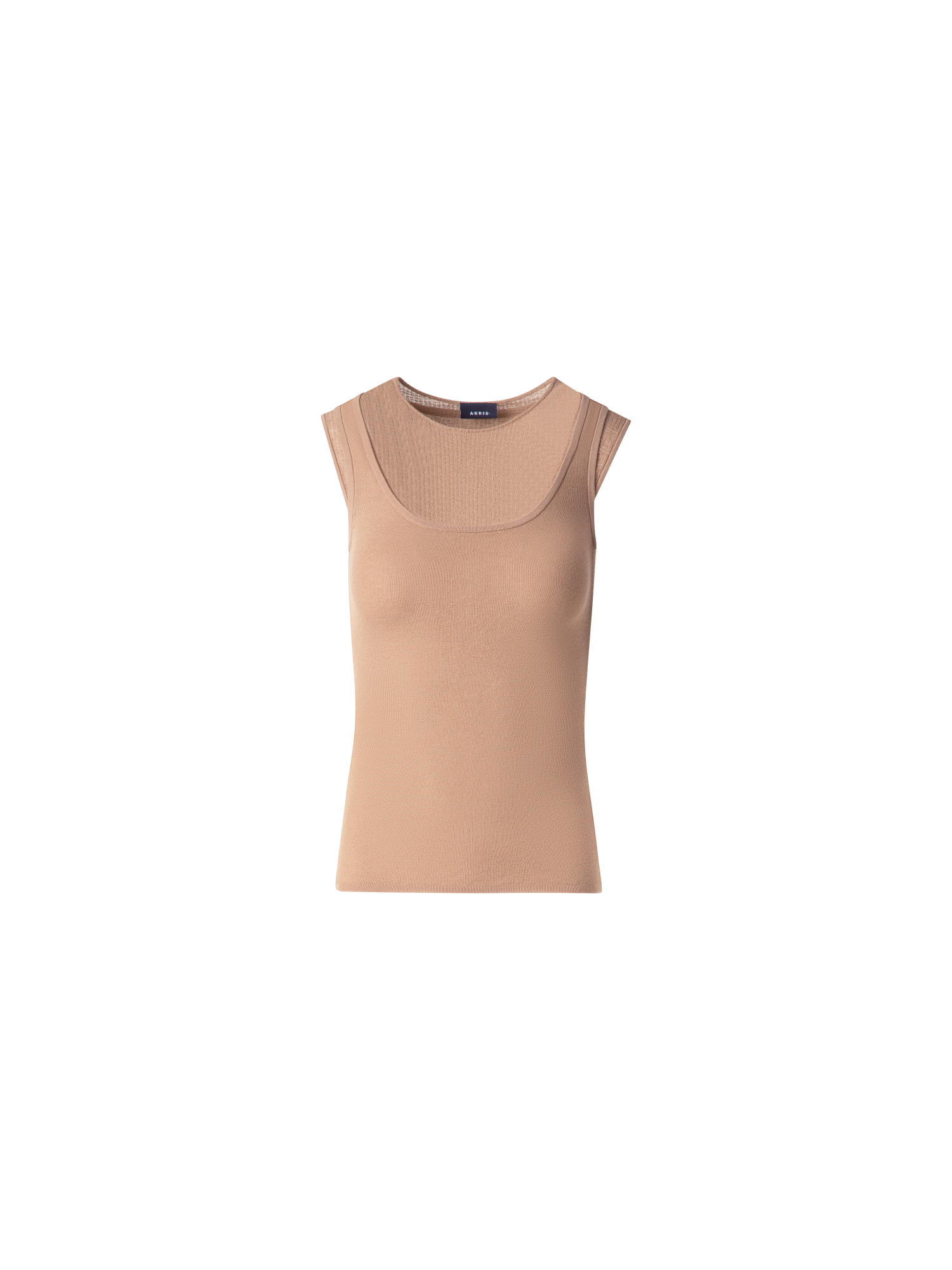 Double Layered Knit Top in Sheer Cotton