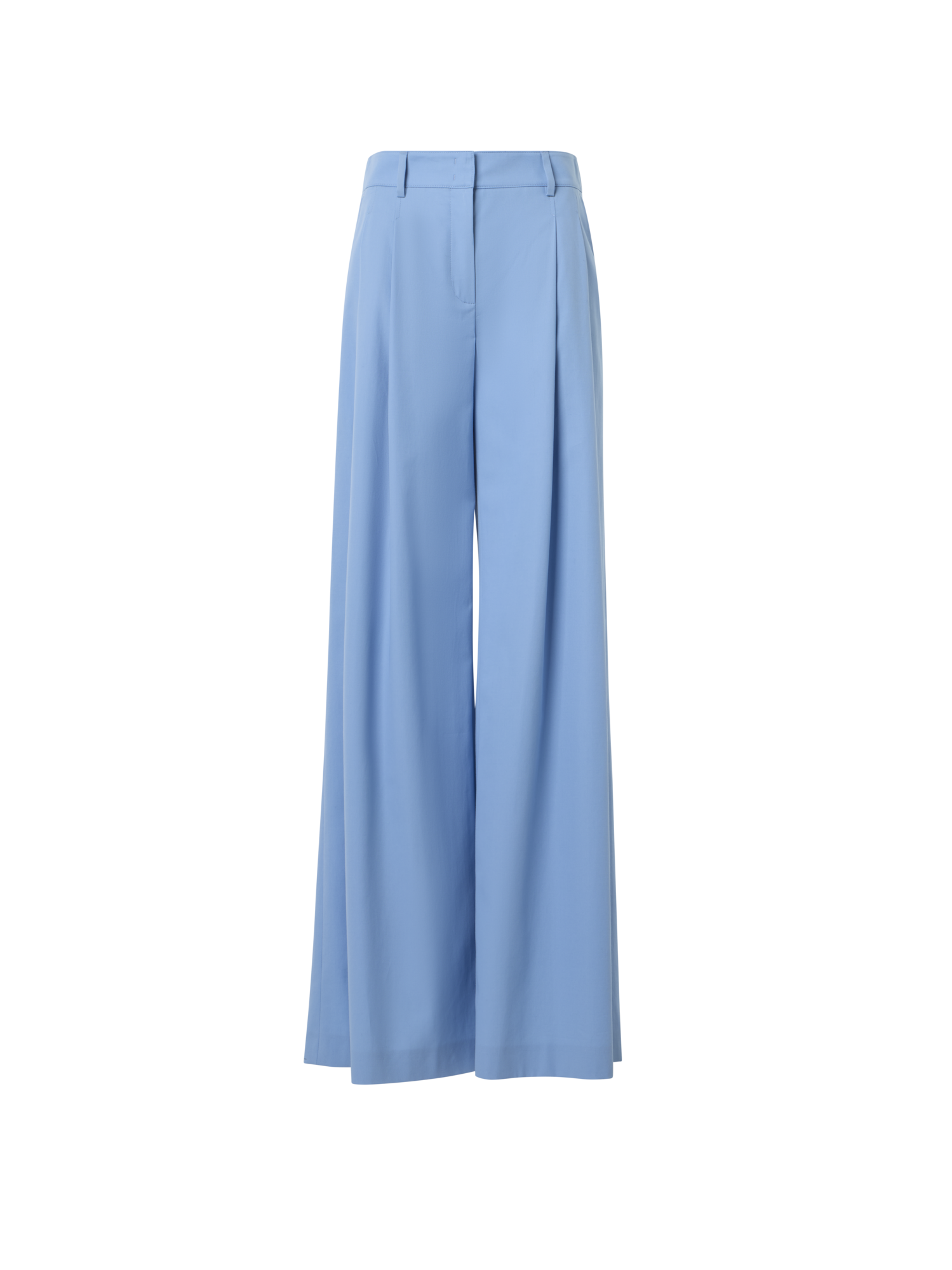 Cotton Stretch Gabardine Wide-Leg Pants