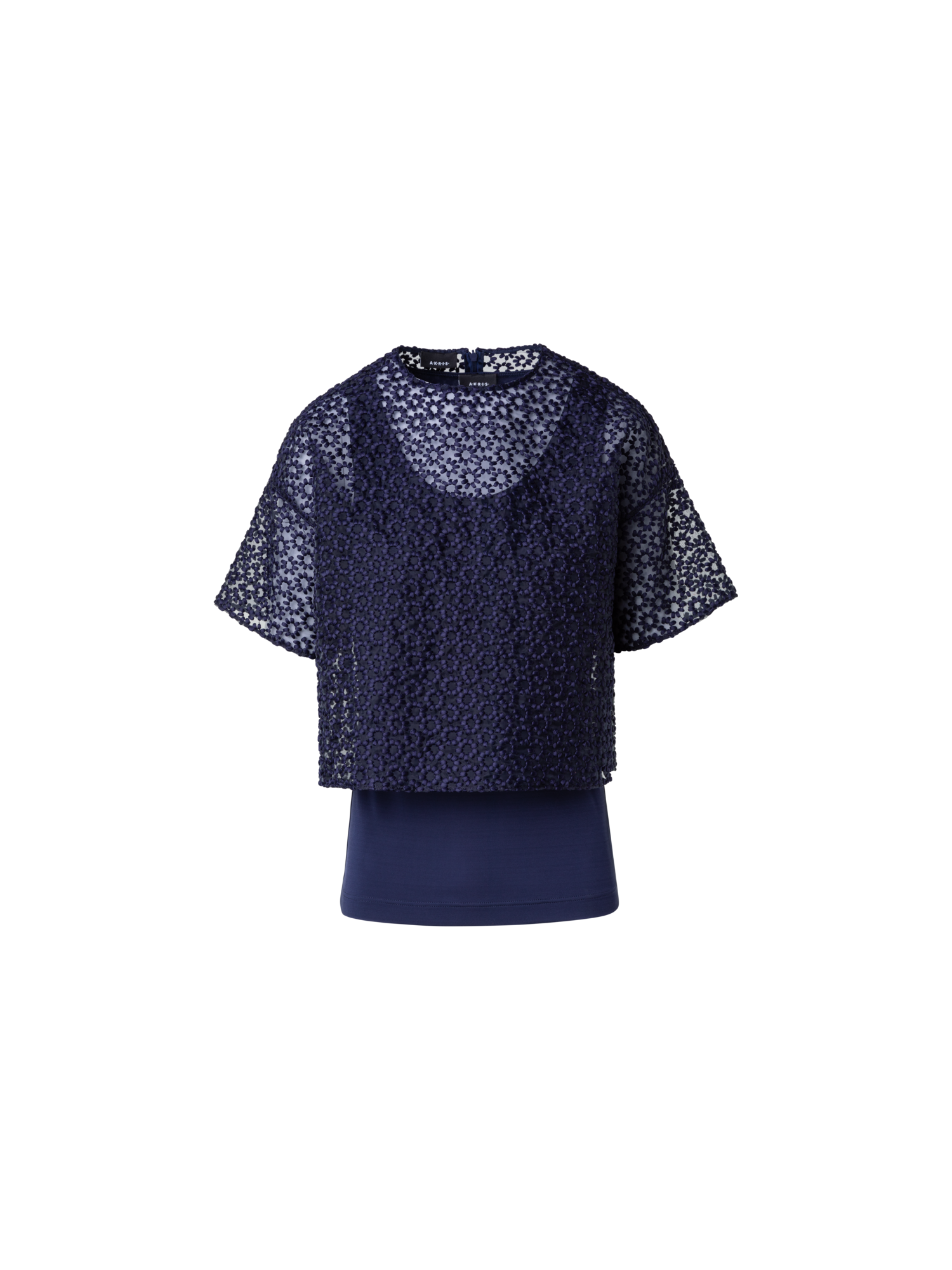 St.Gallen Flower Embroidery Organza Blouse