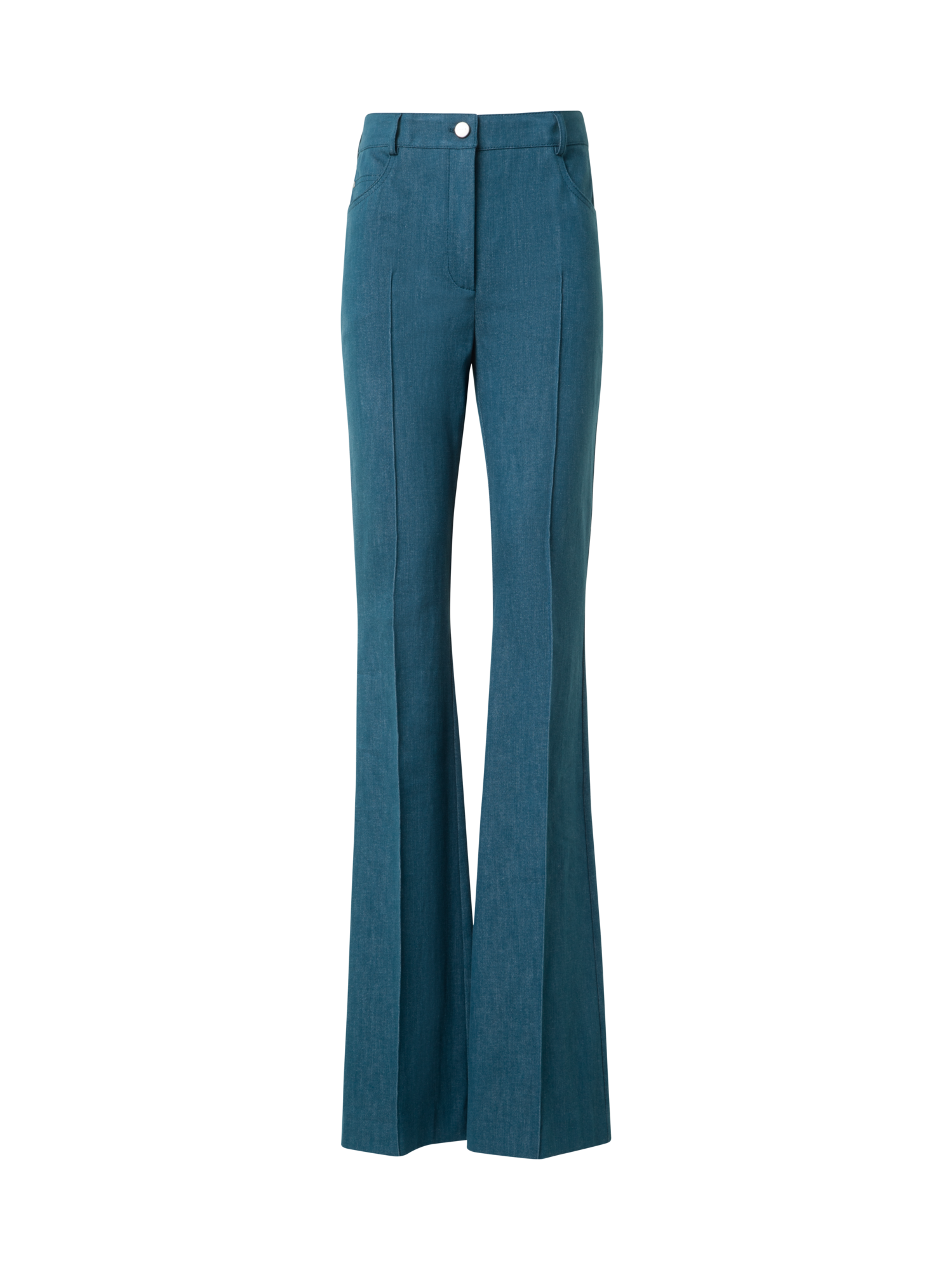 Farid Bootcut Pants in Stretch-Cotton Denim