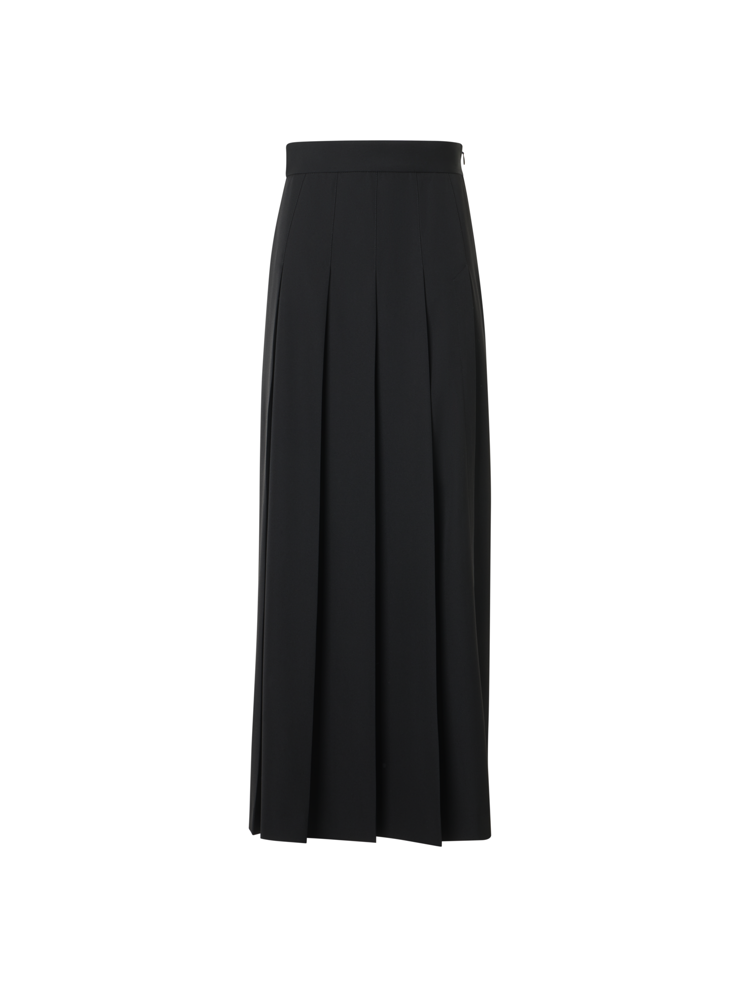 Pleated Wool Midi Skirt